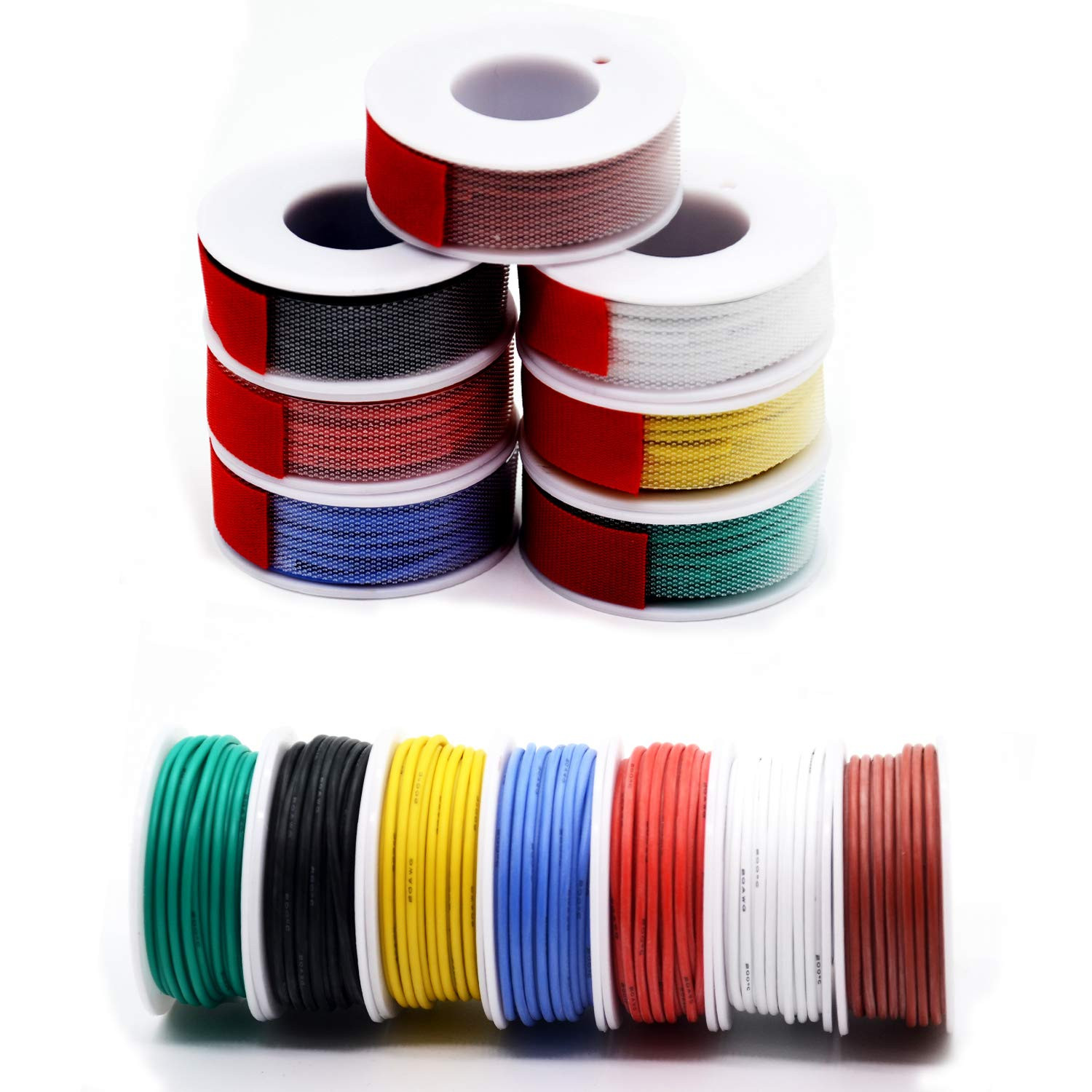 20Awg Silicone Electrical Wire Cable 7 Colors 20 Gauge Hookup Wires Kit