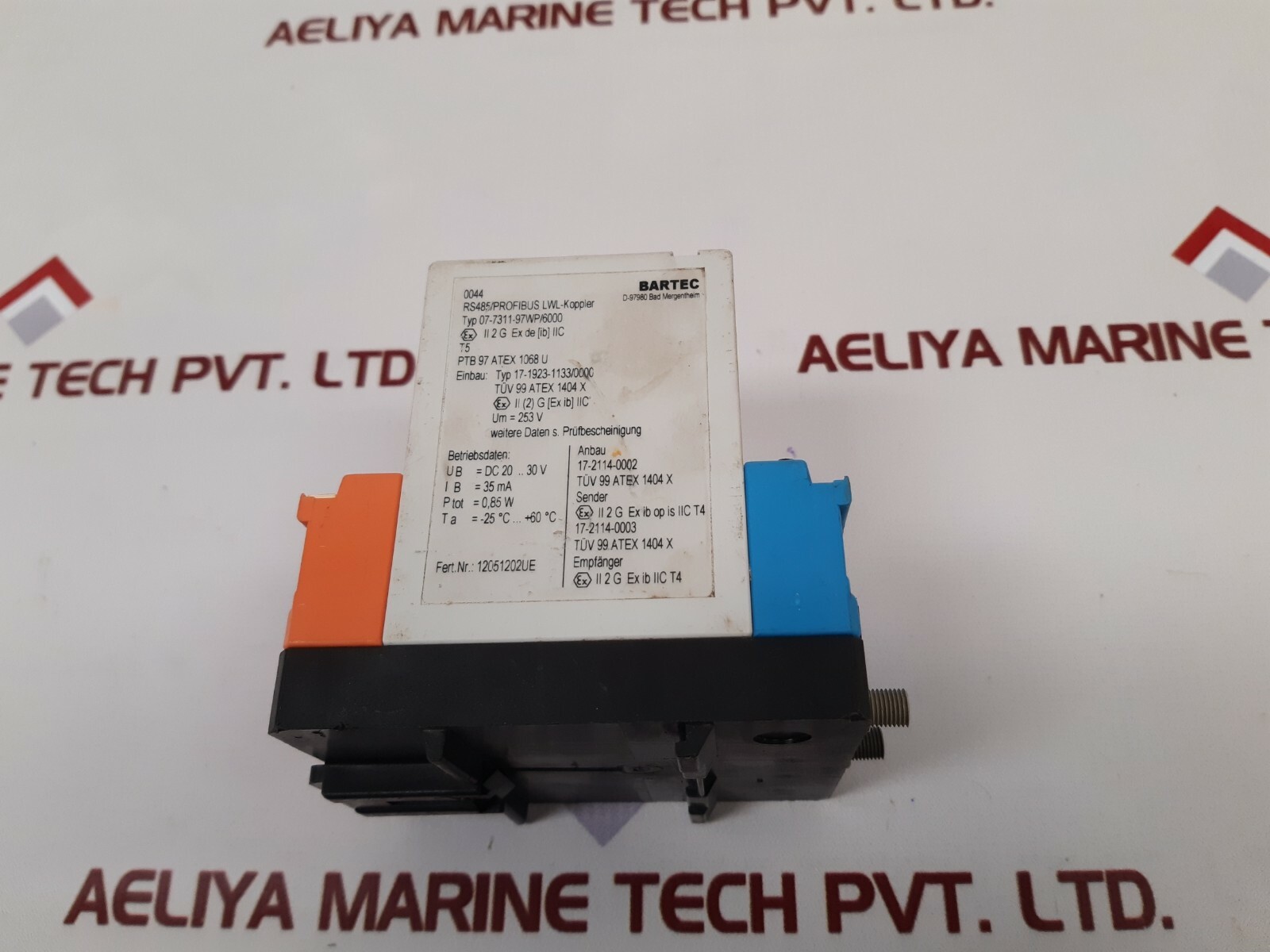Bartec 07-7311-97wp/6000 rs485/profibus fiber optic link