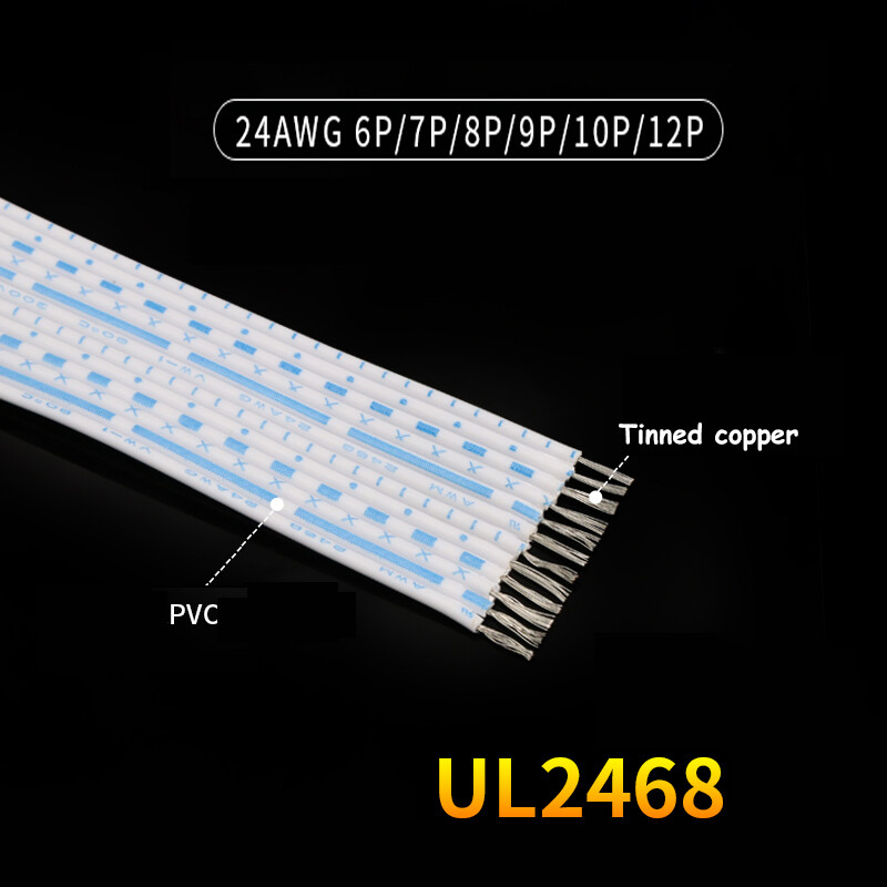 9/7/8/9/10/12 Way Flat Ribbon Cable Hook-up Wire Red-White Blue-White 24 26AWG