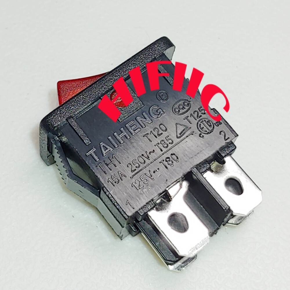 15A 125/250VAC 4 Pins 2 Positions TH1 T120 Red Lamp Rocker Switch