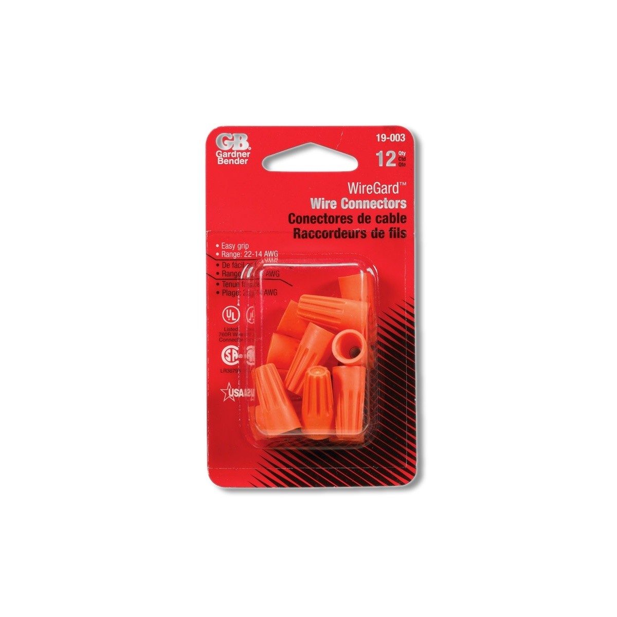 Gardner Bender WingGard 22-14 Ga. Copper Wire Wire Connector Orange 12 pk 19-003