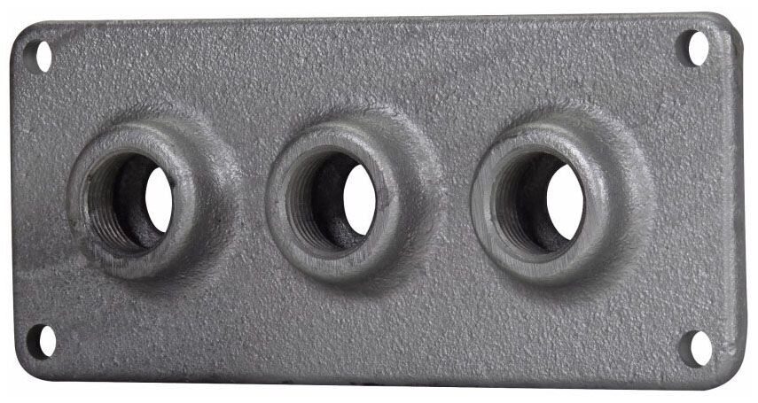 Crouse-Hinds RSP333, 1″, Iron Alloy, Junction Box Conduit Hub Plate, 1Pc
