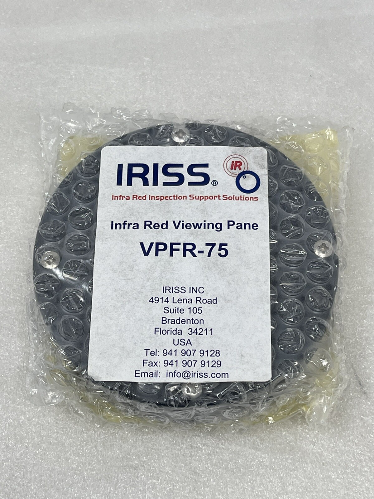 IRISS VPFR-75 Infrared 3” Viewing Window Pane, Round, New, USA Made