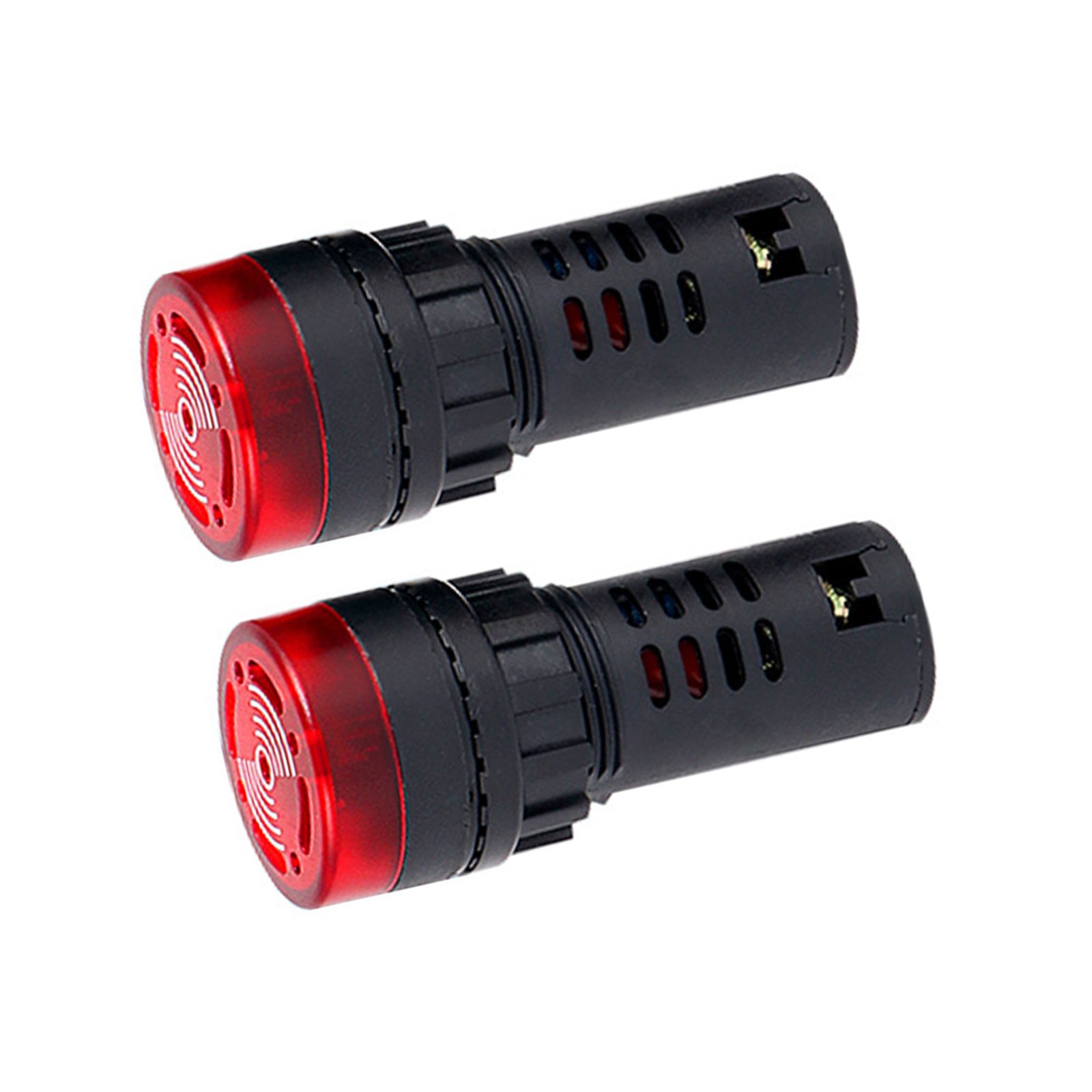 2 Pack Level 3 12V Red LED Buzzer Alarm Signal Indicator Flash Light Panel Mount