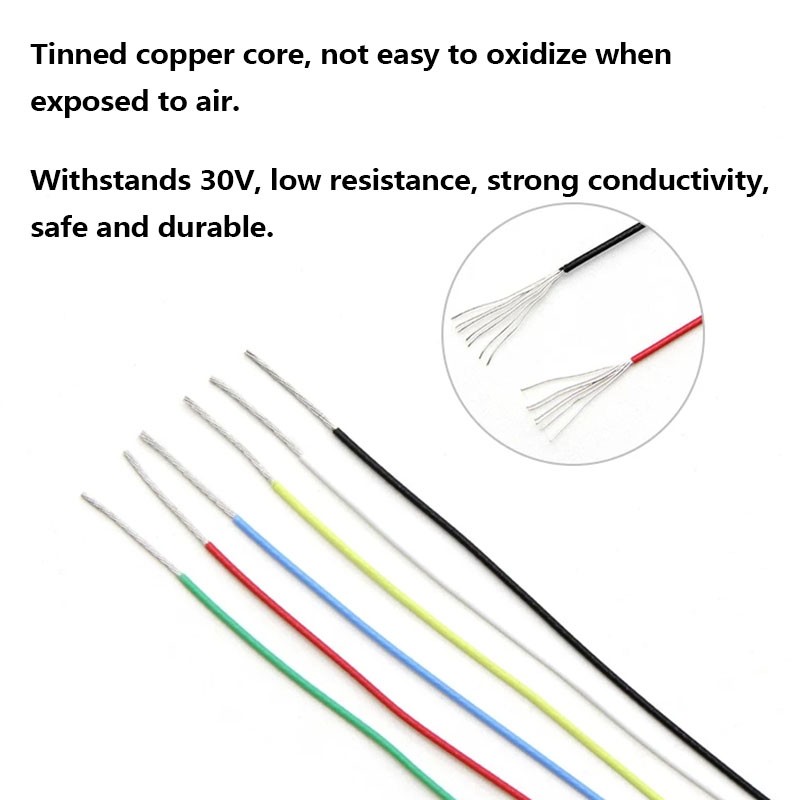 5-50M 10064 PTFE Cable Wire 26 28 30 32 34 36 40AWG Flexible Tinned Copper Cable