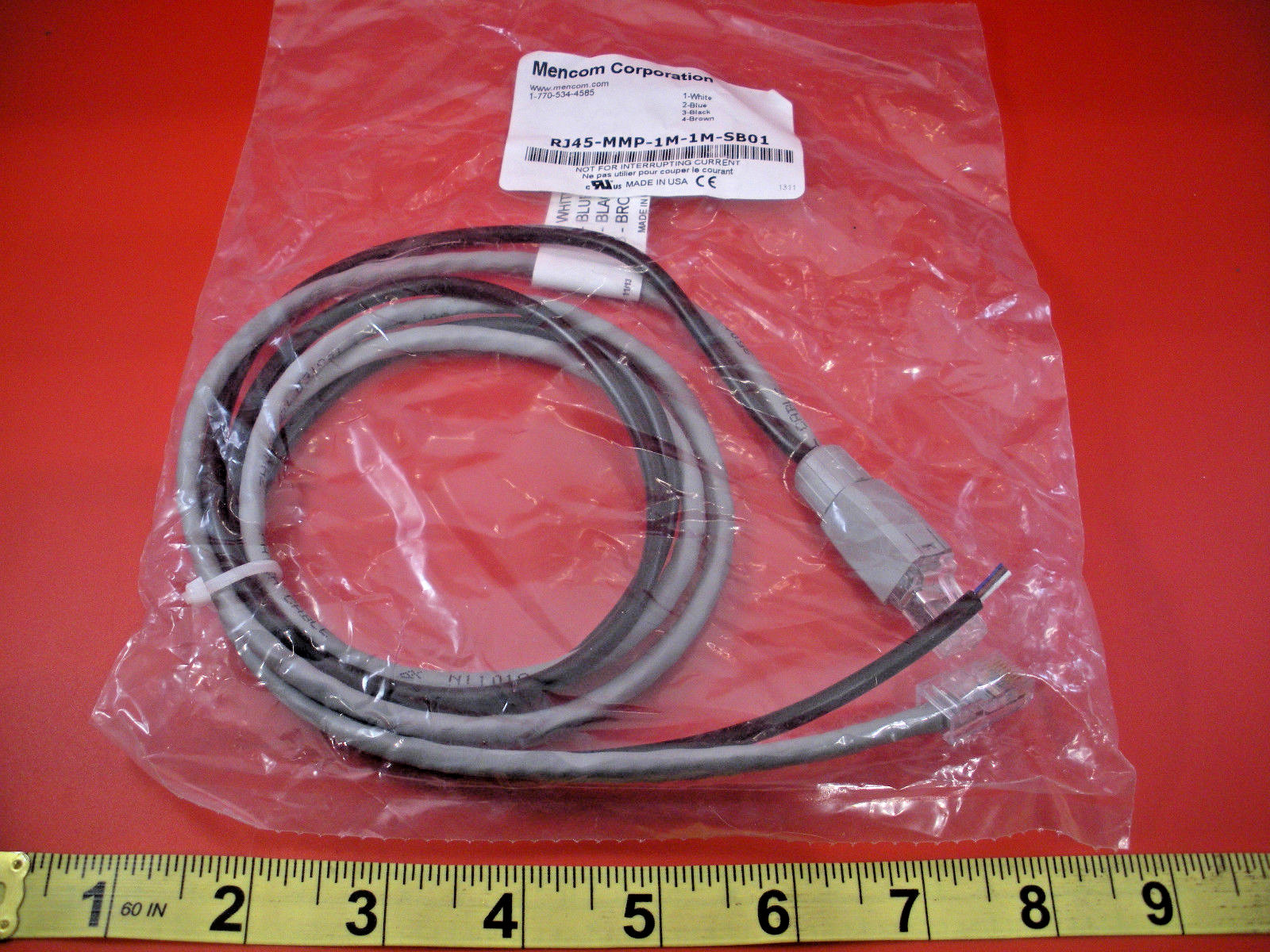 Mencom RJ45-MMP-1M-1M-SB01 Cat5 E Cable ETL to TIA/EIA-568-B Cat 5 Nib New