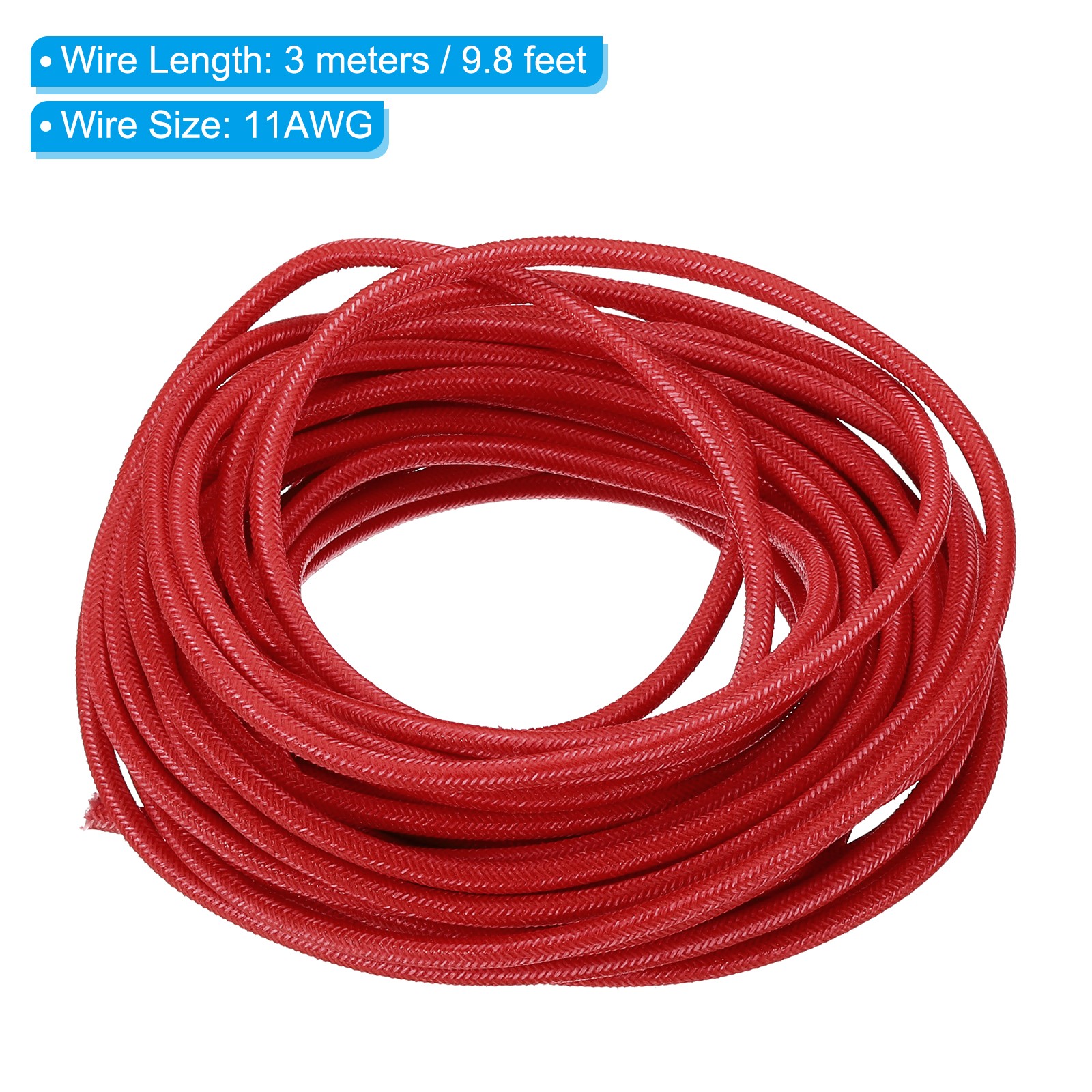 9.8Ft 11AWG Electronic Wire -30 to 200 Degree High Temperature Resistant Red