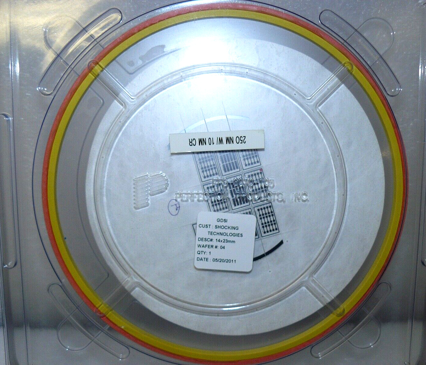 GDSI 250 NM W/10 NM CR Semiconductor Diced Silicon Wafer 14x23mm New