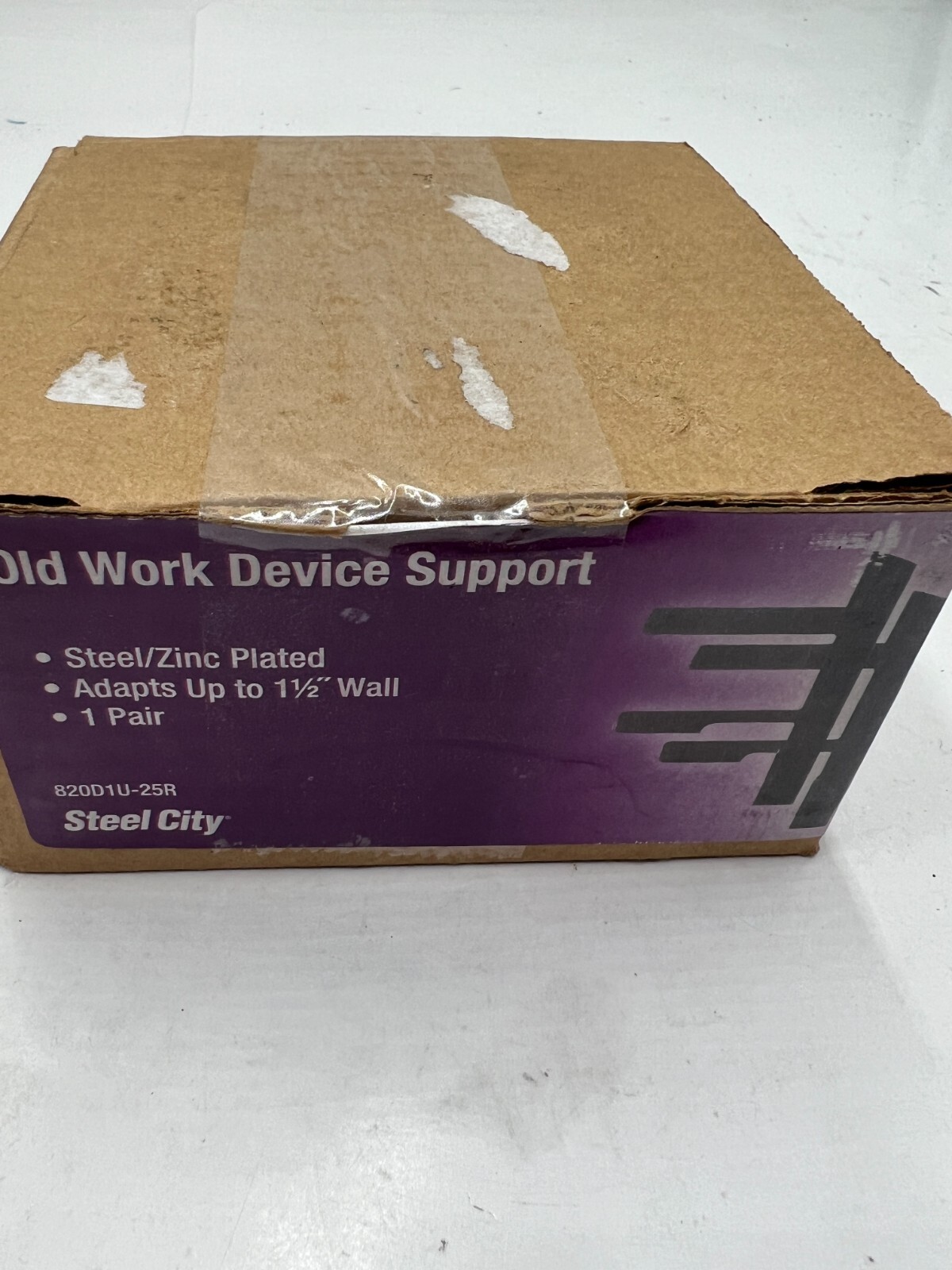 Box of 25 Pairs Steel City Thomas & Betts Old Work Device Box Support 820D1U-25R