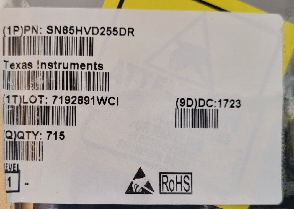 BRAND NEW (1 PC) SN65HVD255DR TEXAS INSTRUMENTS