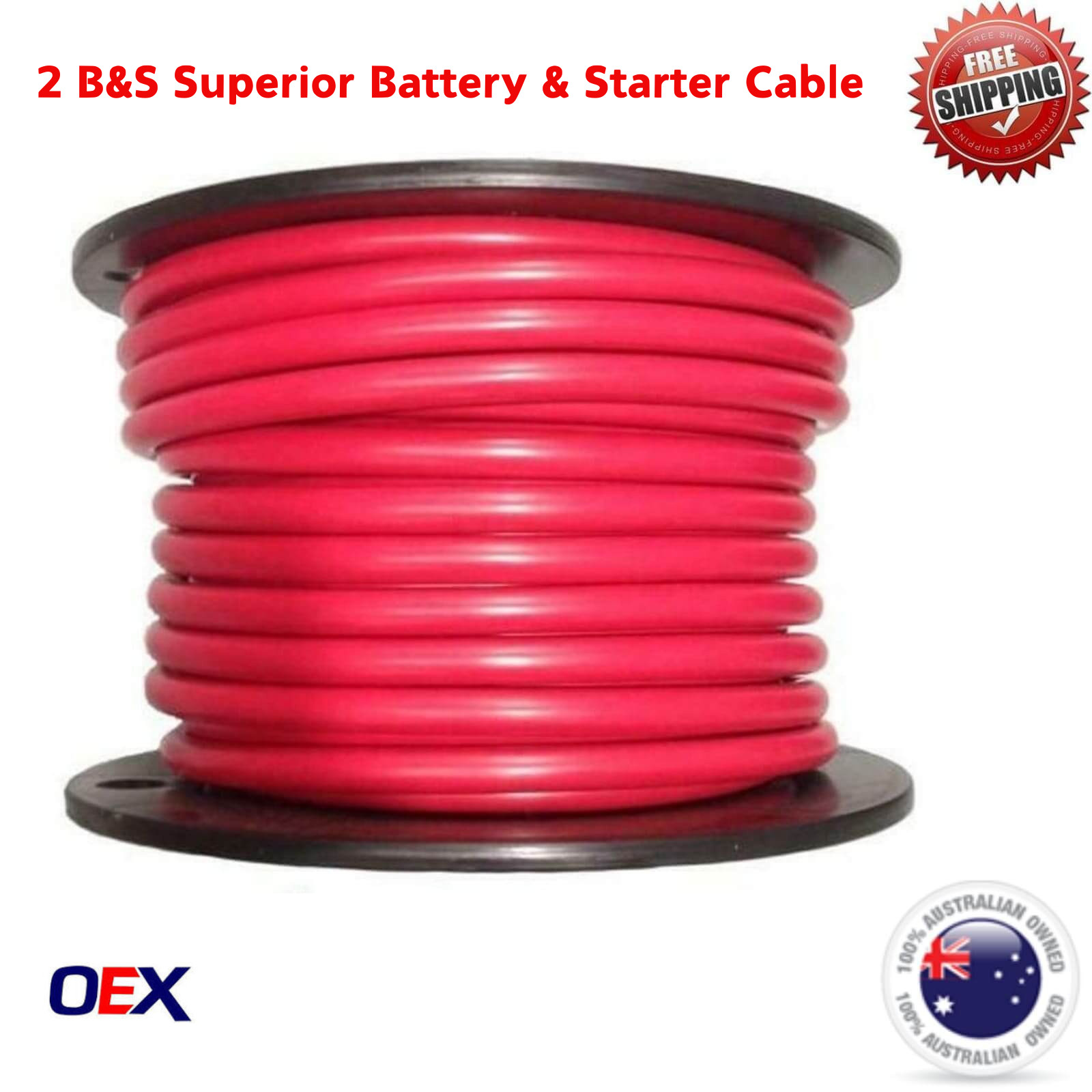 OEX 2 BS Battery Cable 190 AMP Copper Wire Various Lengths Crimp Connector