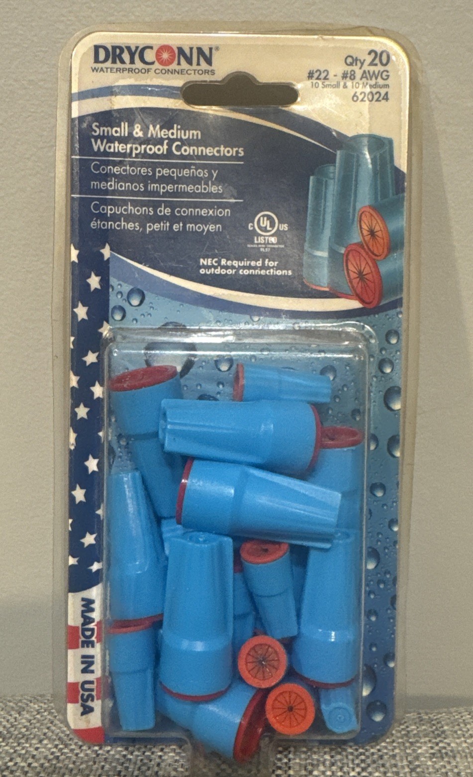 Dryconn 62024 Small/Medium Waterproof Connectors #22-#8 AWG Qty 20