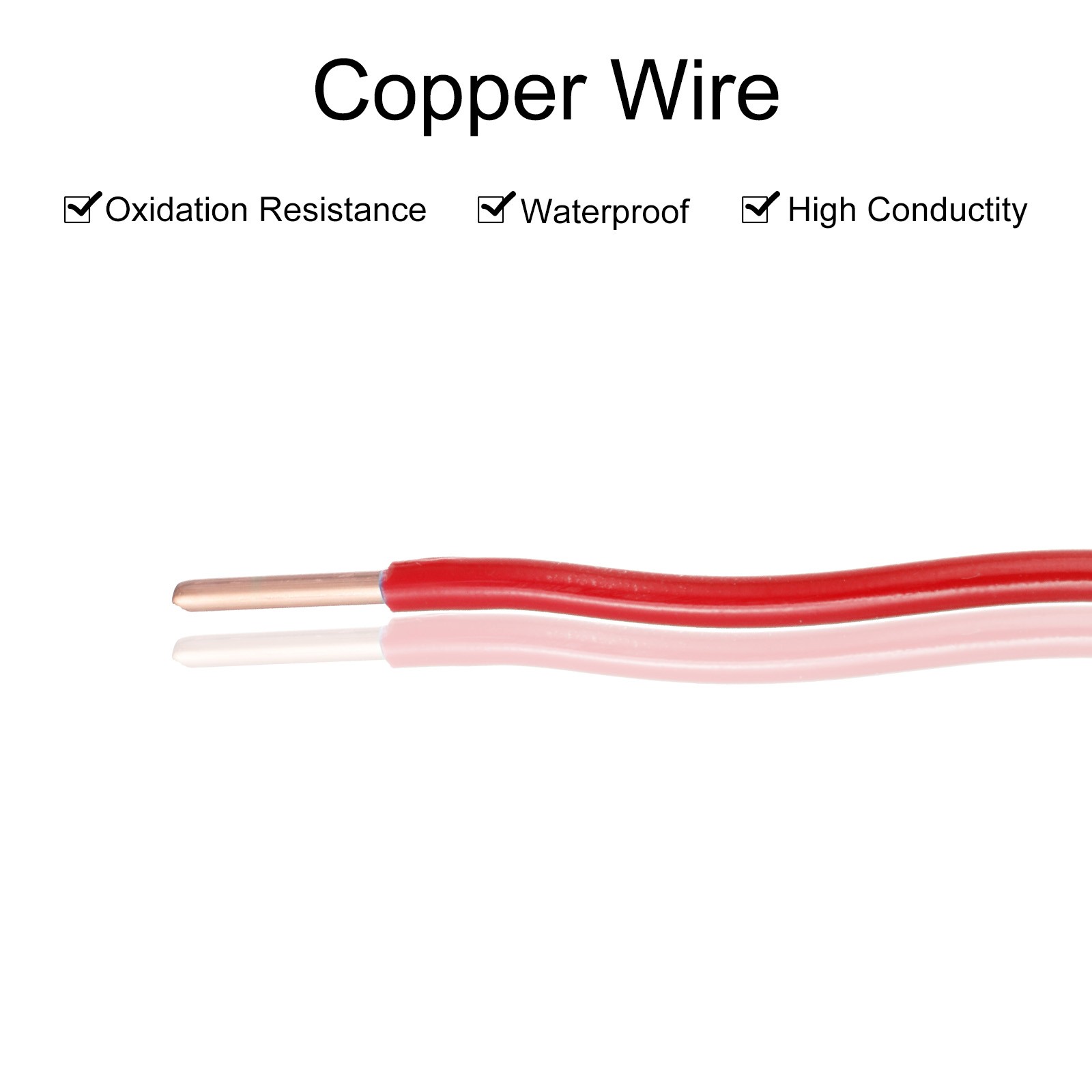 25 Feet Electrical Wire Insulated Solid Copper 14 AWG THHN Wire UL listed,Red