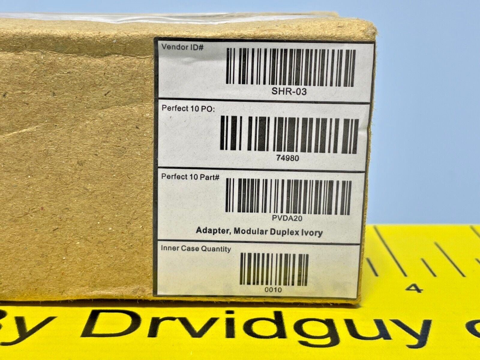 Box of 10 Perfect Vision PVDA20 Adapter, Modular Duplex; Ivory