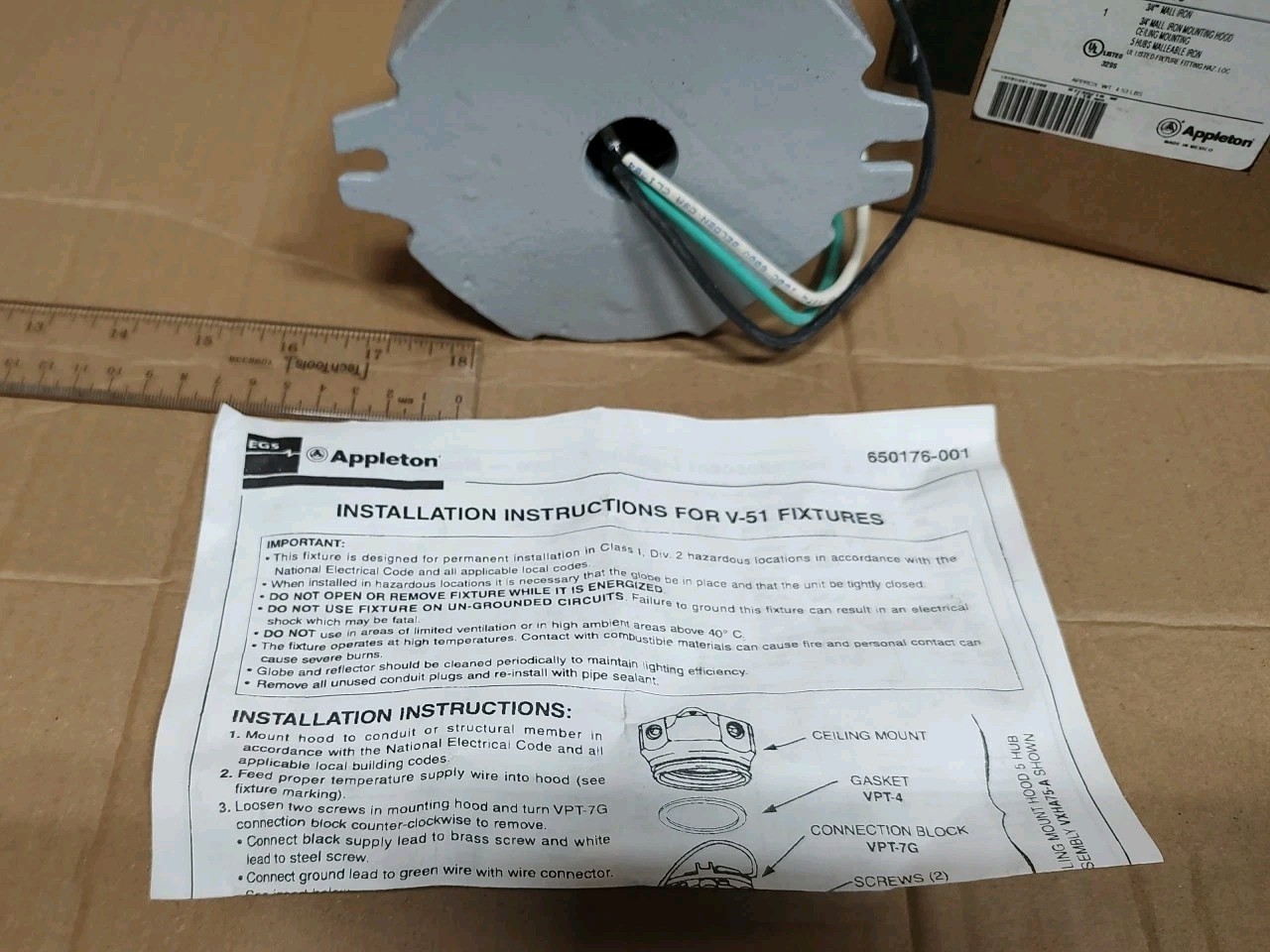 NEW Emerson Appleton VXHA-75 Malleable Iron 3/4″ Ceiling Mounting 5 Hubs
