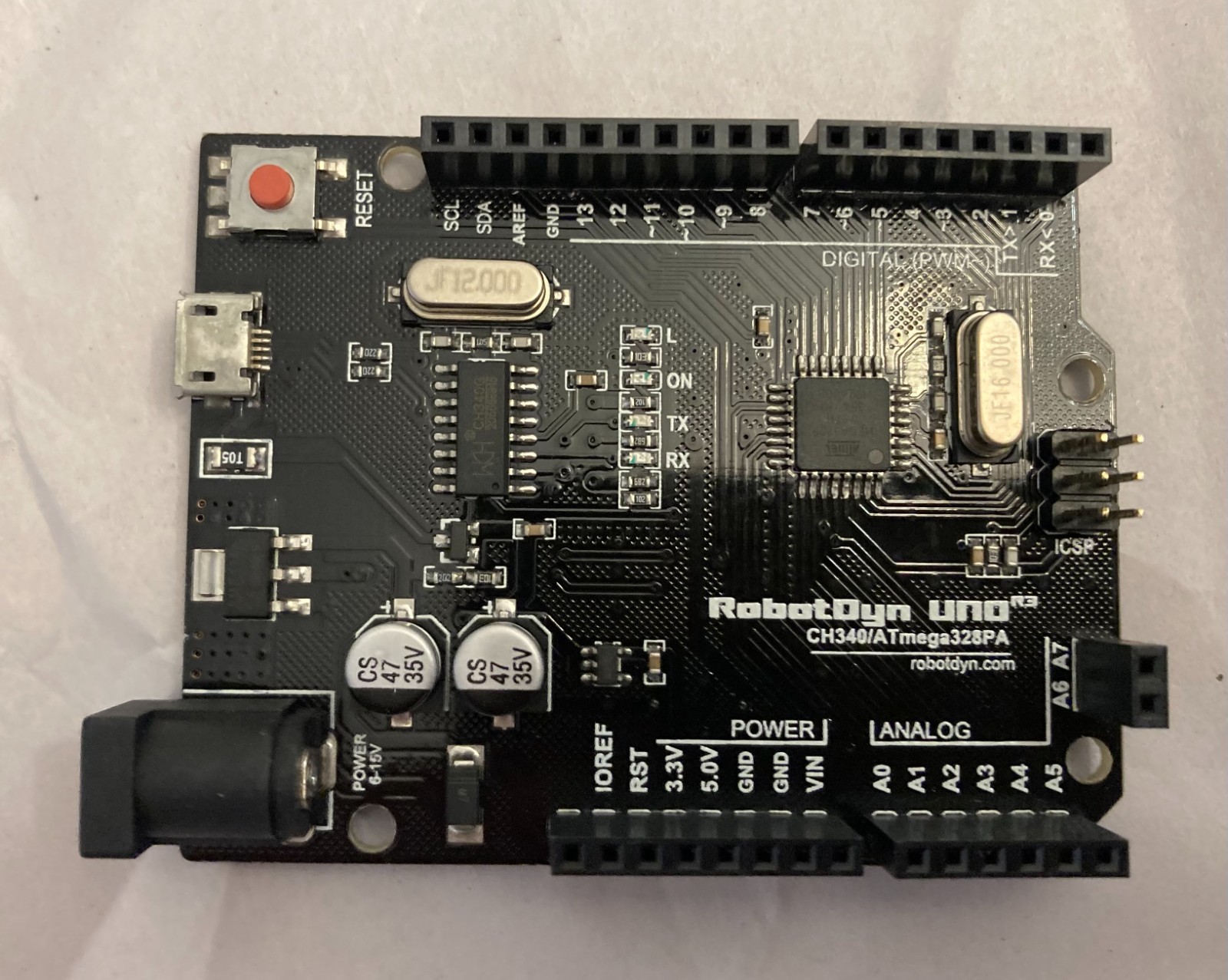 RobotDyn Uno R3 ATmega328P CH340G Clone Arduino Micro-USB