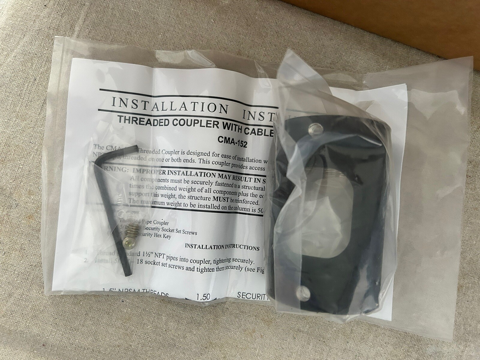 Chief CMA152 1.5″ NPT Coupler With Cable Access Feature (G93) LOT 13 Count