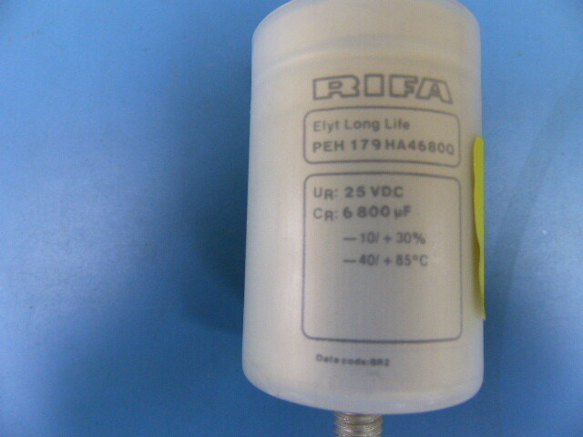 RIFA PEH179HA4680Q Qty of 1 per Lot 6800UF 25V 38X52MM 85 DEG. THREADED STUD