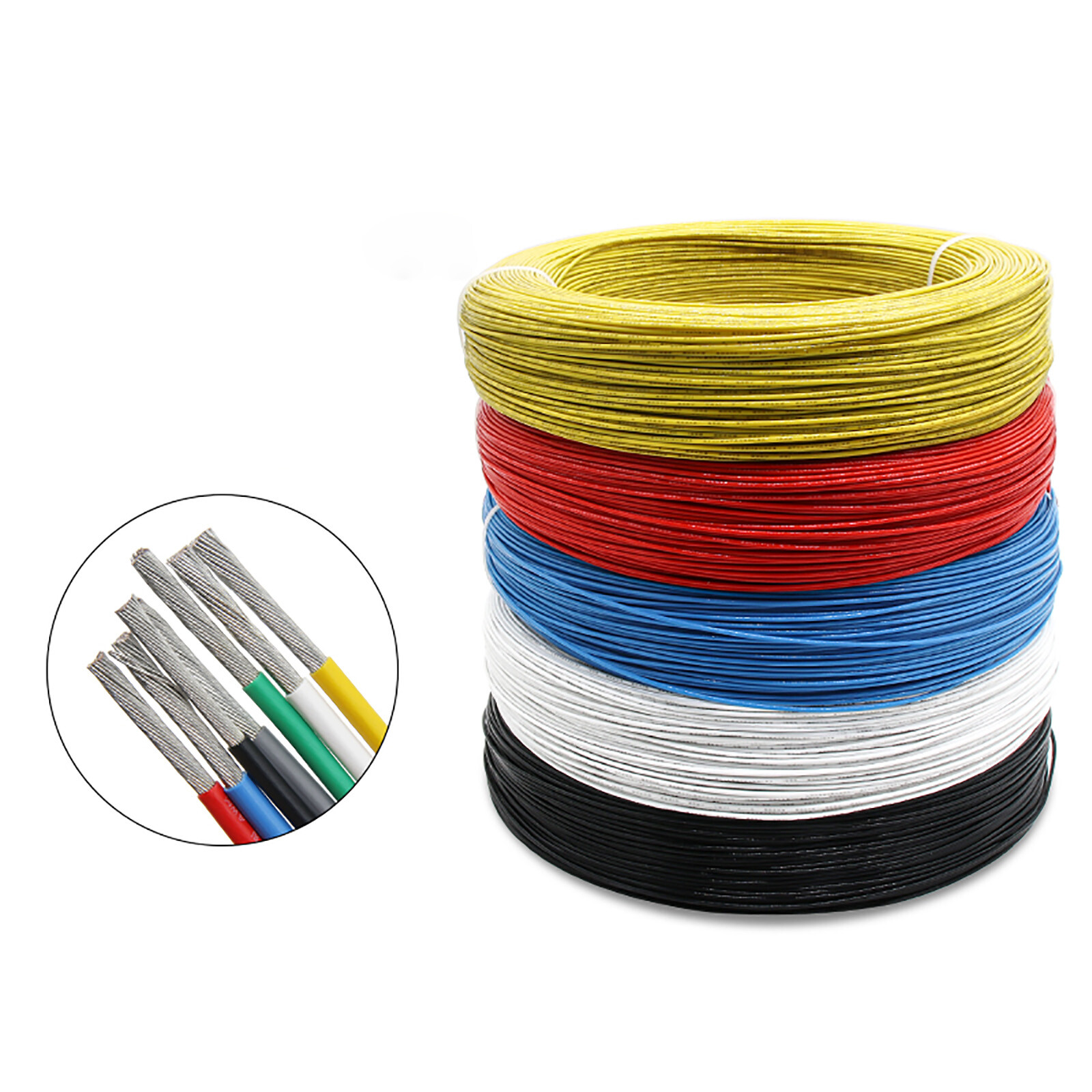 PTFE Cable Wire 12/14/16-28AWG Flexible Tinned Copper UL1332 Colour Cable Wire