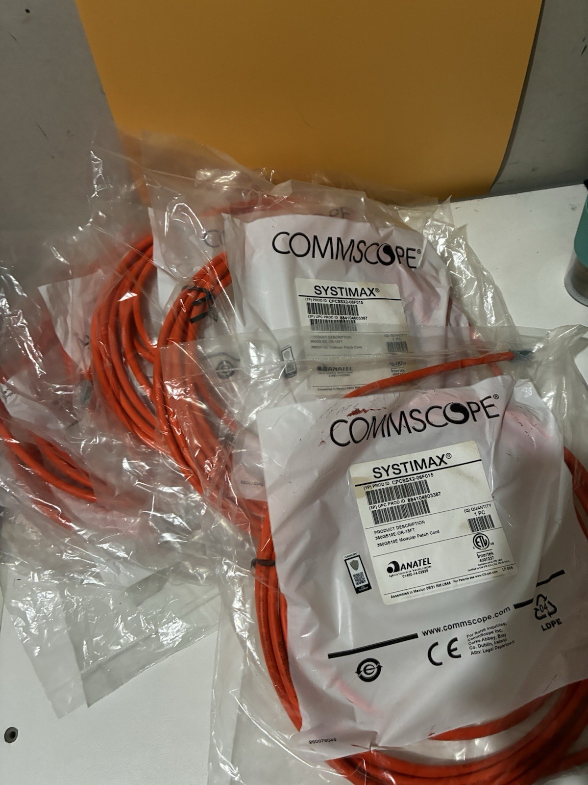Lot of 9 COMMSCOPE SYSTIMAX CPCSSX2-06F015 360GS10E-OR-15FT CAT 6A Modular Patch
