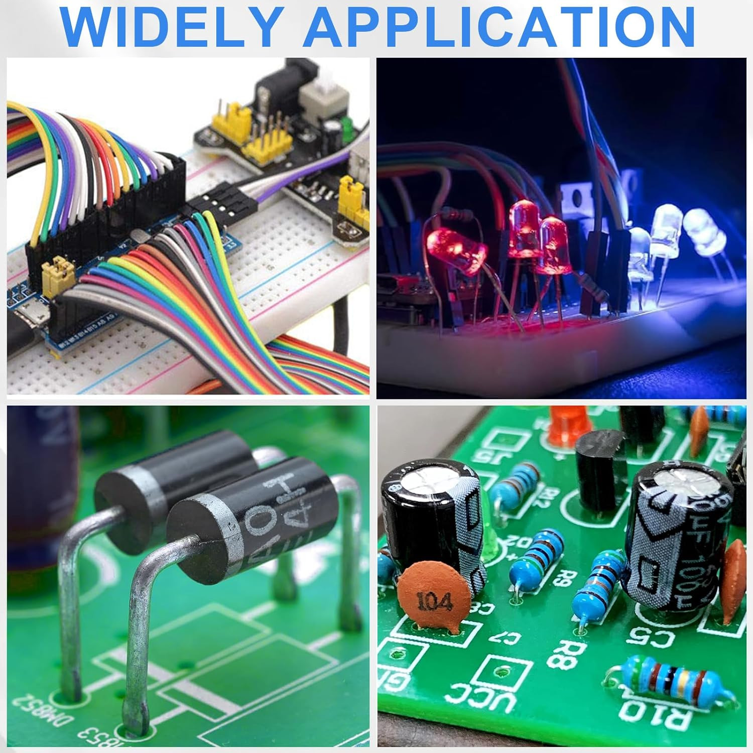 Electronic Component Kit, 1628 Pcs DIY Electronics Kit with LED Diodes, Diodes,