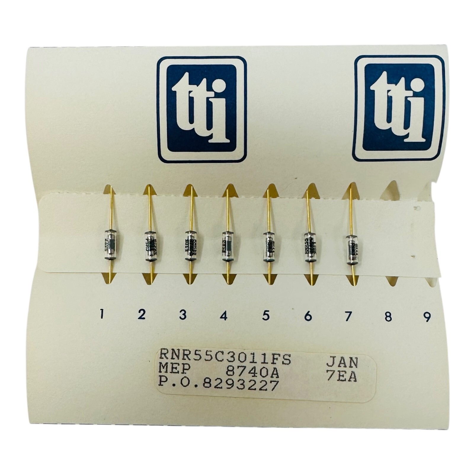 TTI RNR55C3011FS RESISTOR 3.01KOHMS,200WV, NEW/UNUSED SURPLUS QTY 7pcs