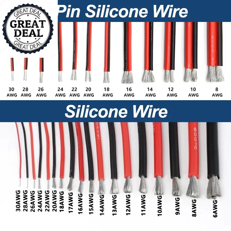 Car Battery Wiring Flexible Silicone Cable Heat-Resistant Durble Electrical Wire