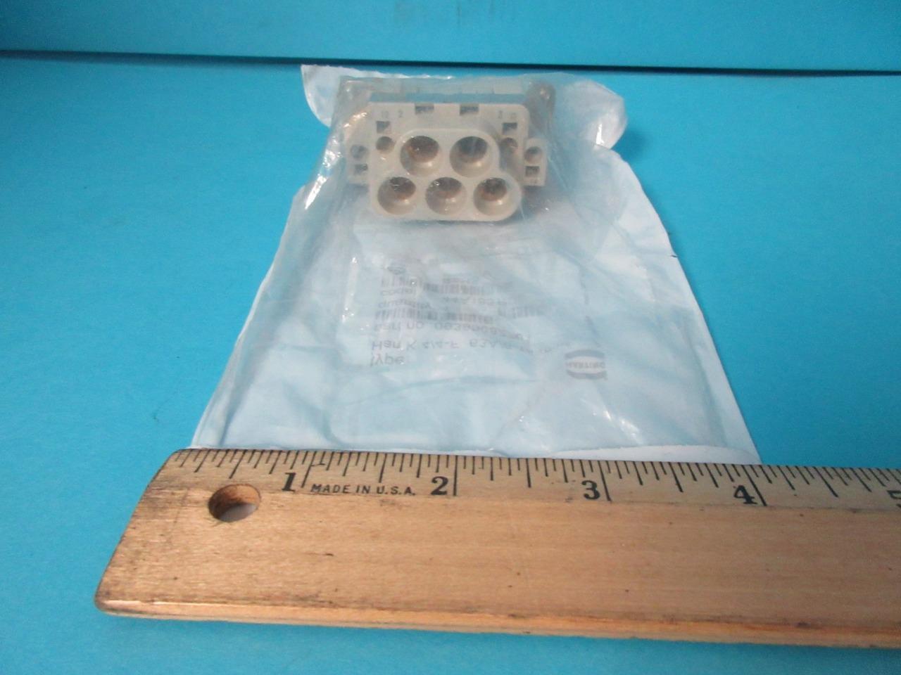 NEW HARTING 09380082701 TYPE HAN K 4/4-F 63A/6-16 MM2 FINGER PROT CONNECTOR NIP
