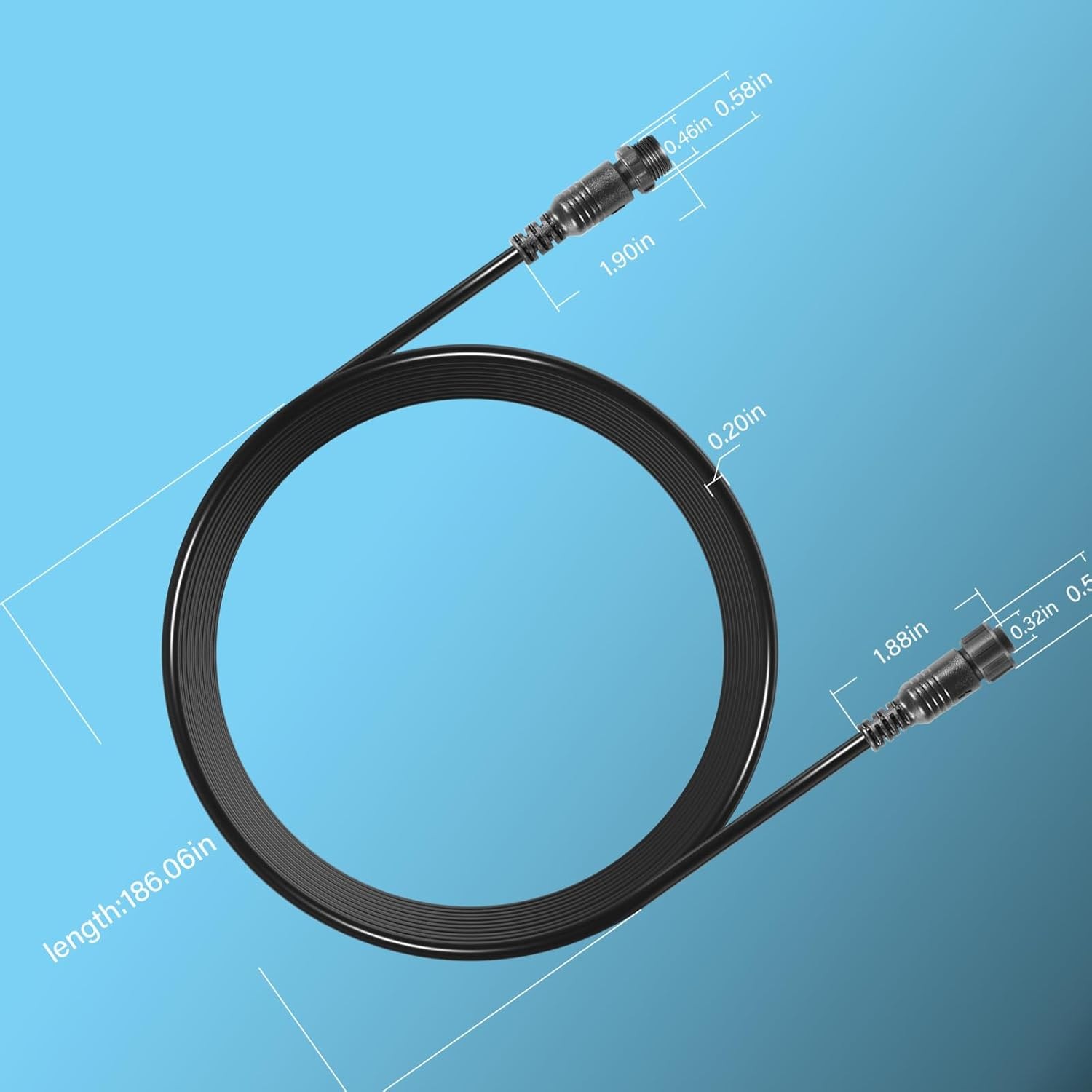 For NMEA 2000 15ft Extension Cable Fits Lowrance Simrad Garmin IP67 Waterproof