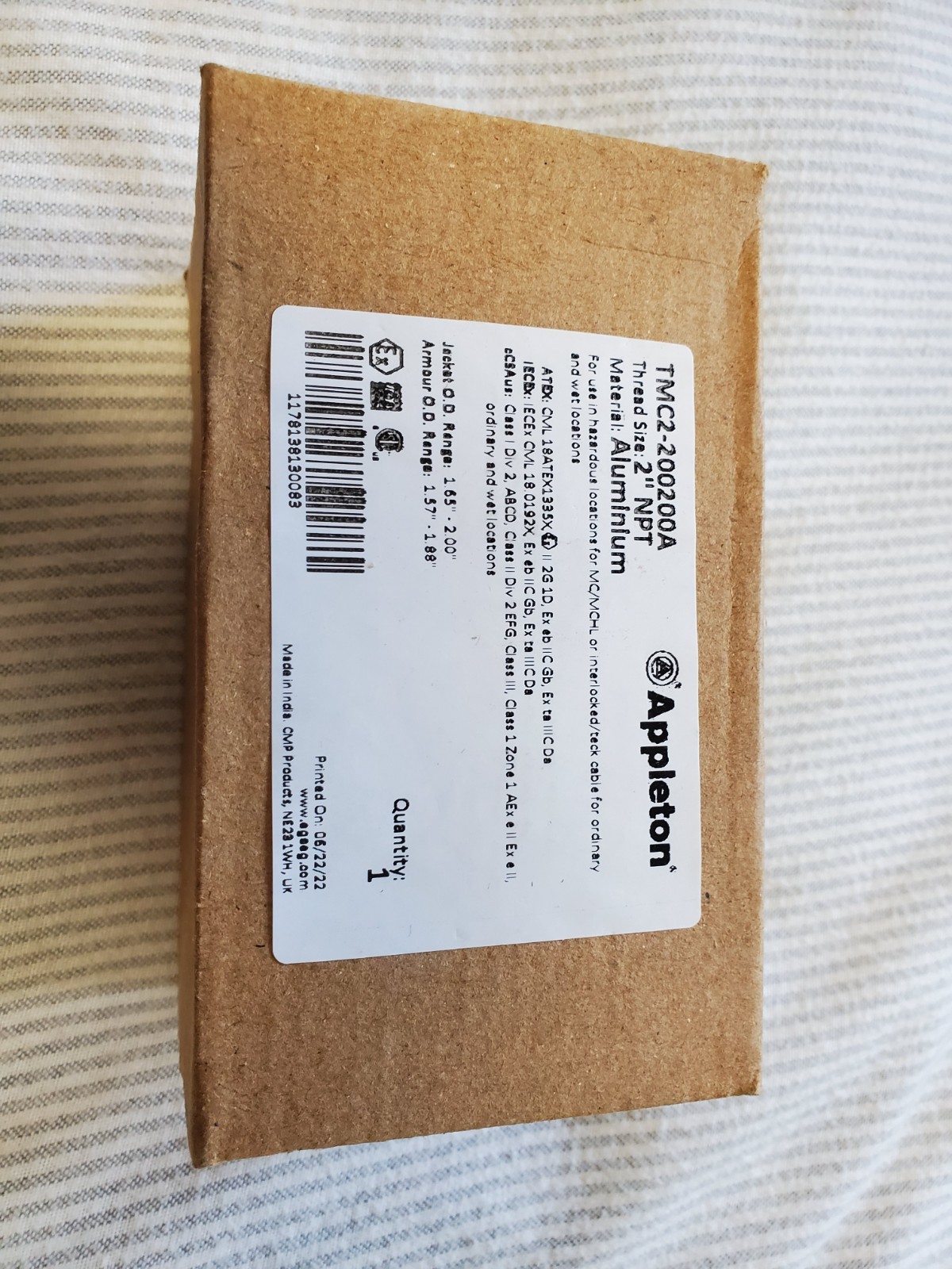 2 inch Appleton Cable Gland TMC2-200200A Aluminum Good for Hazardous locations