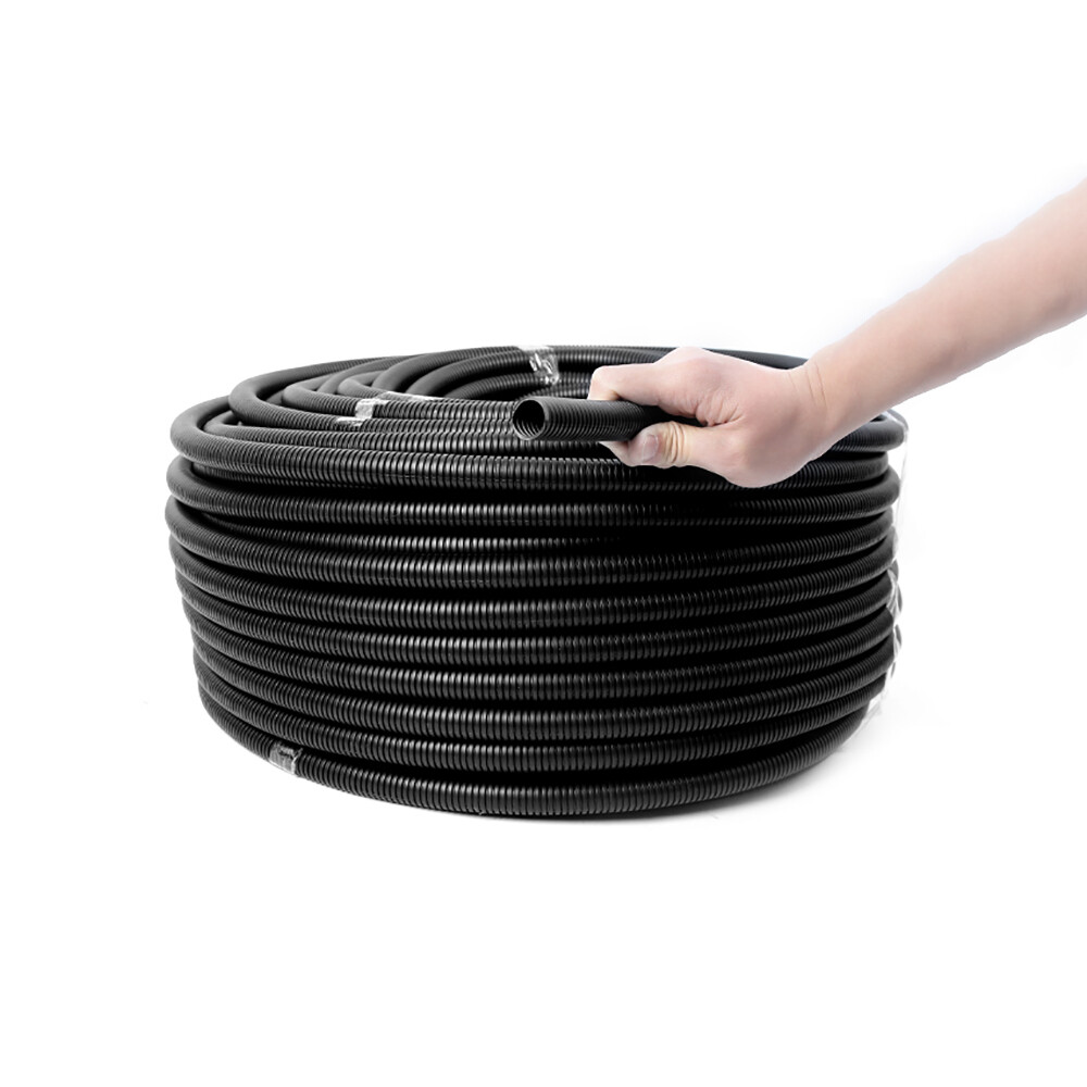 Black Conduit Spilt Cable Tidy Flexible Tube Convoluted Protection Tubing PP/PA