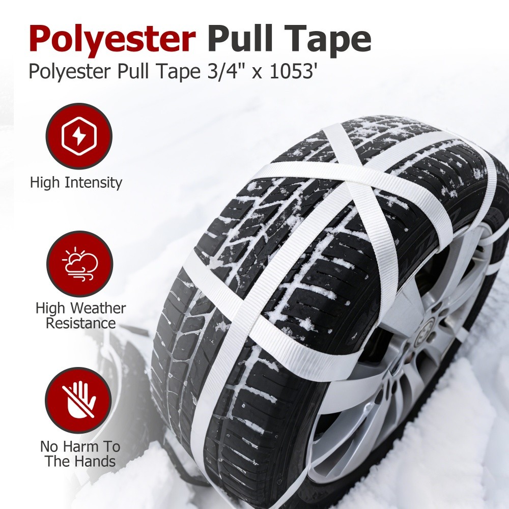 Findmall Polyester Pulling Tape Mule Tape 3/4″ x 1053′ 2500 lbf Tensile Capacity