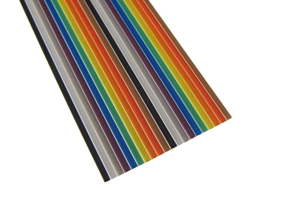 10Ft Multi-Color Flat Ribbon Zippable Cables 20 Conductors 26AWG 1.27mm