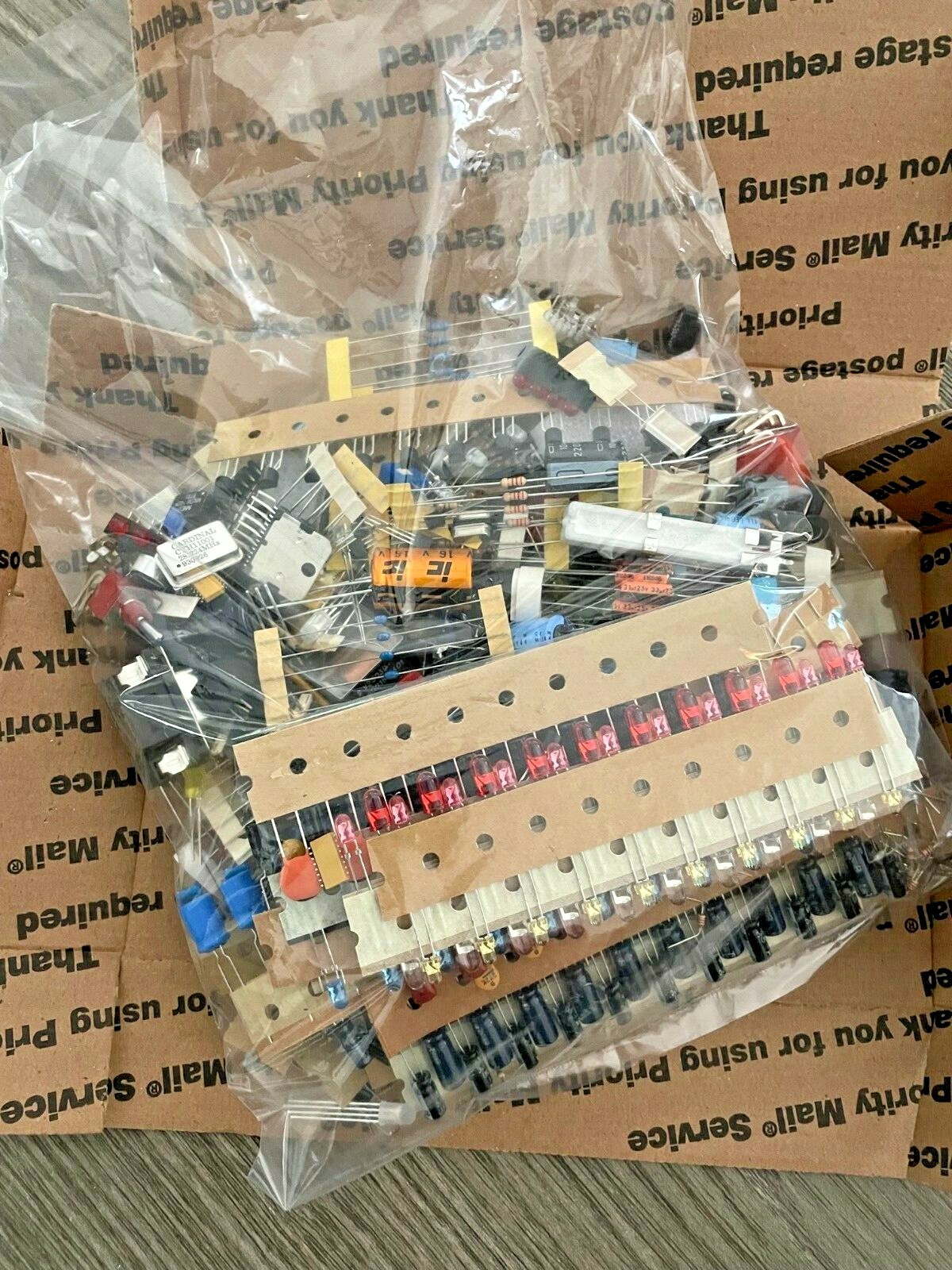 A FULL BOX of ELECTRONIC COMPONENTS CAPACITORS RESISTORS SEMICONDUCTOR and MORE!