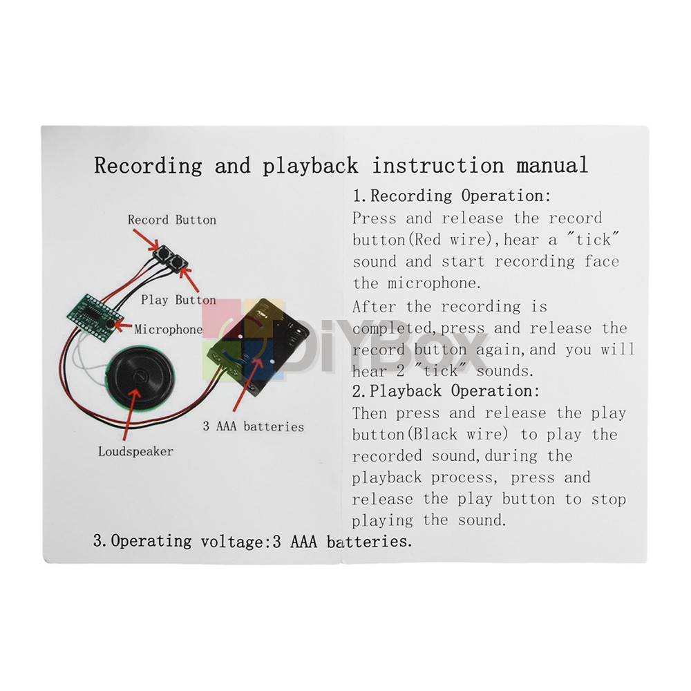 Dual-Button Recording Module 60-sec Voice Recorder DIY Electronic Greeting Card