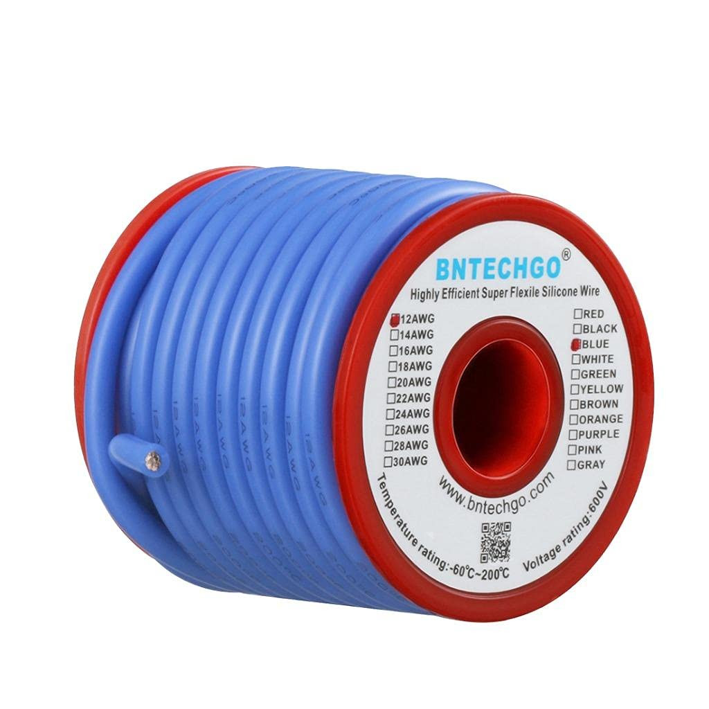 12 Gauge Silicone Wire Spool 25Ft Red and 25Ft Black Flexible 12 AWG Stranded Ti