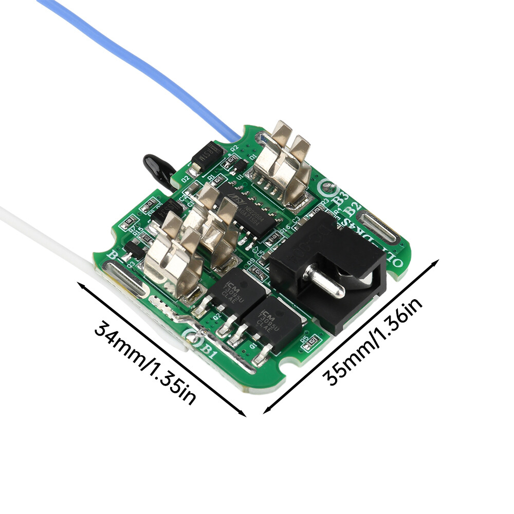 4S 16.8V 30A 18650 Li-ion Battery Protection Board BMS Dual MOS for Power Tools