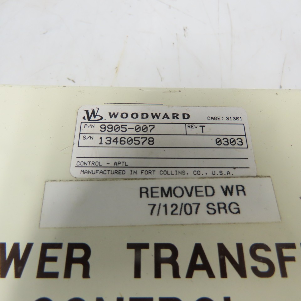 Woodward 9905-007 Rev T Automatic Power Transfer And Load Control