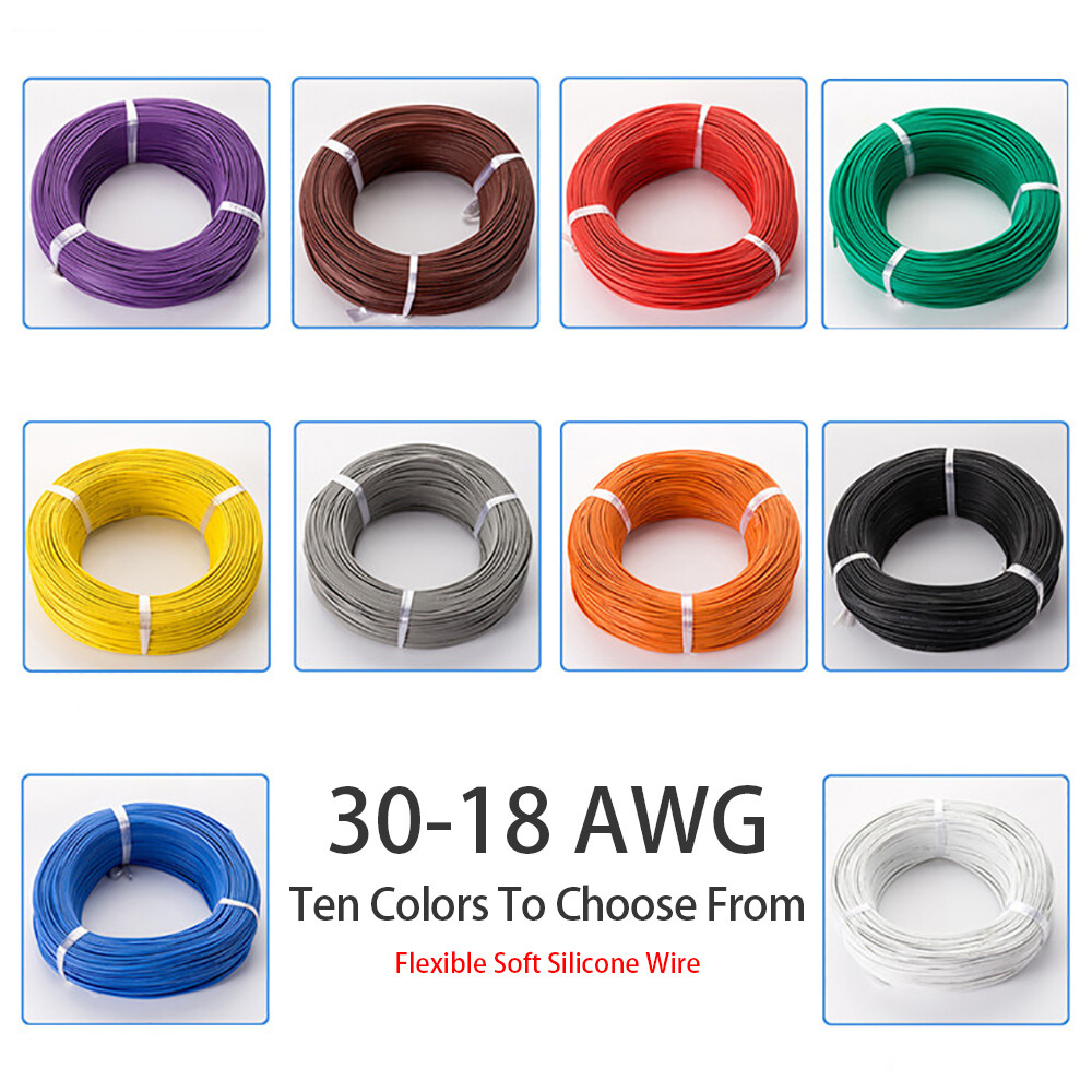 30AWG-18AWG High and Low Temperature Wire Flexible Soft Silicone Cable Resistant