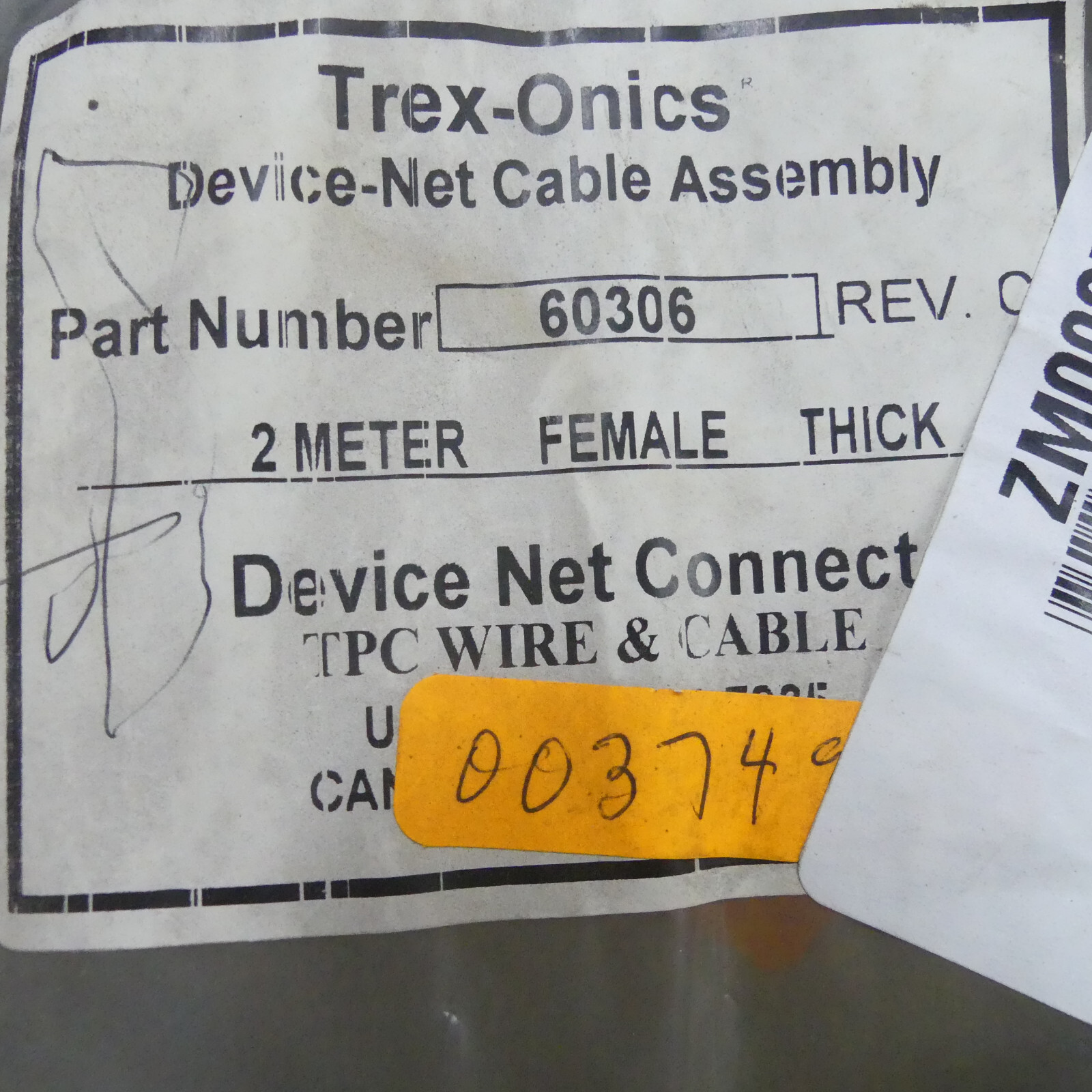 TPC Trex Onics 60306 Shielded DeviceNet Cable 5 Pin Female Mini Head – 2 Meters