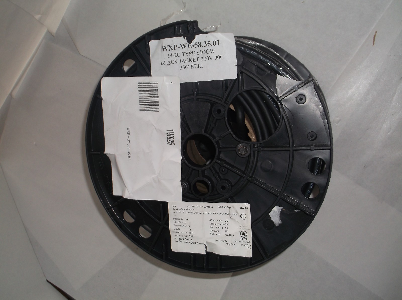 New Carol W1358.35.01 250 ft. Portable Cord, SJOOW, 18A, 300V, (F51J)