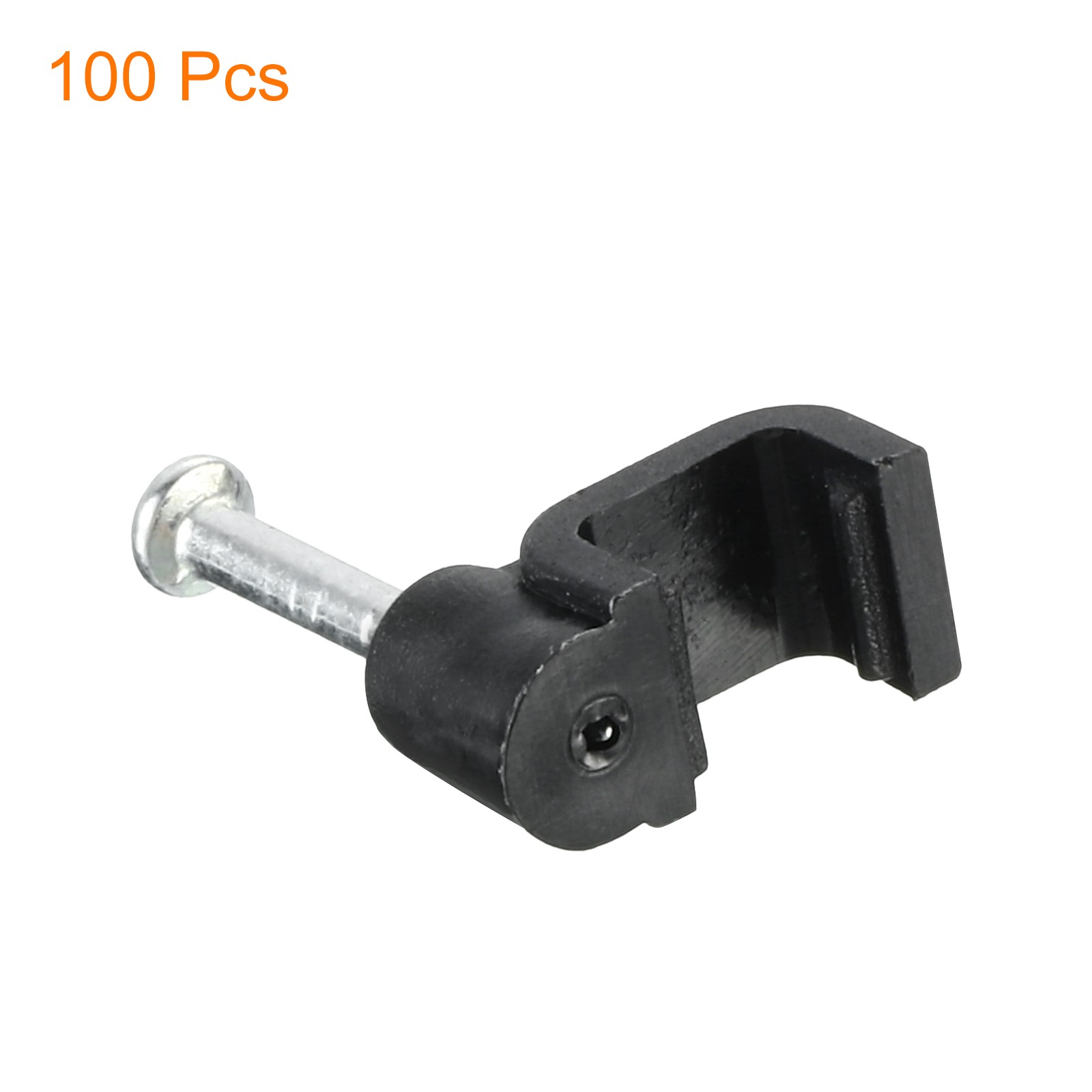 Cable Clips with Steel Nail, 100Pcs 6mm/0.24″ Plastic Cable Wire Clips, Black