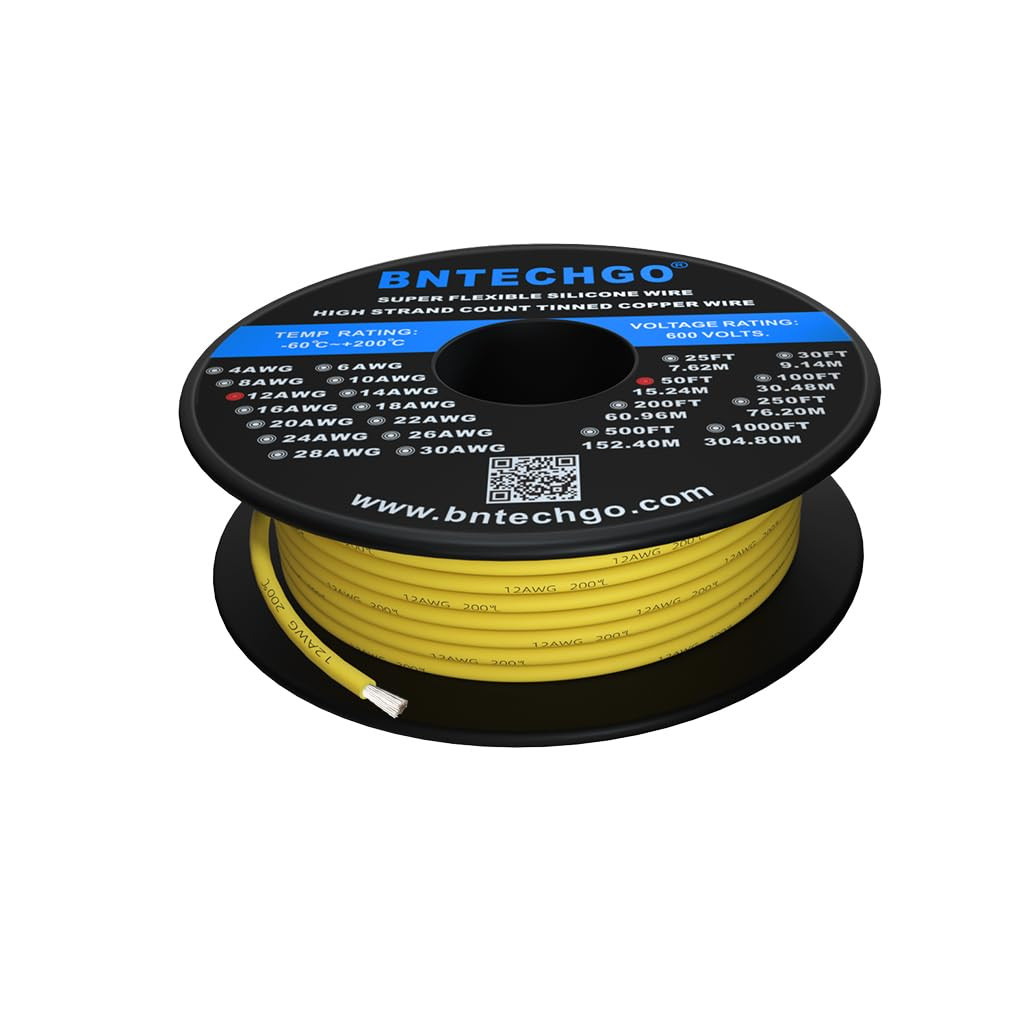 12 Gauge Silicone Wire Spool 50 Ft Blue Flexible 12 AWG Stranded Tinned Copper W