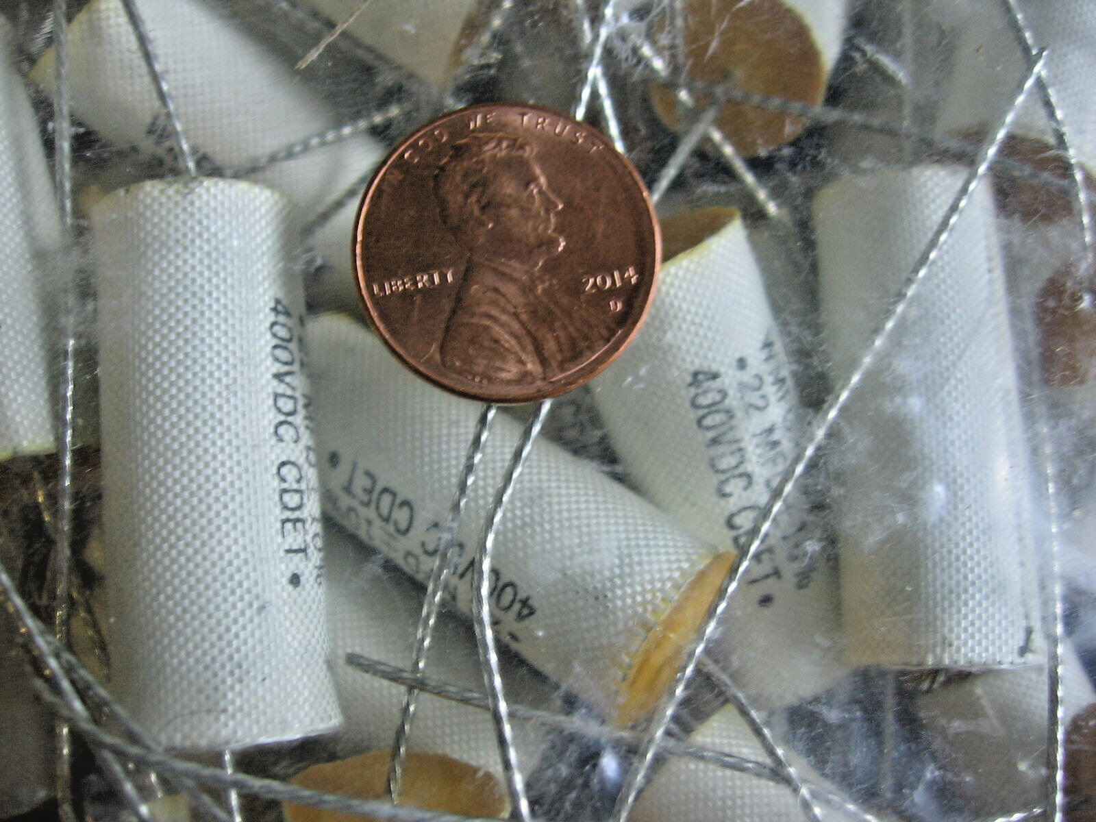 6) Cornell Dubilier WMFG 4P22-1K Axial Polyester Film Capacitors .22uF 400vdc