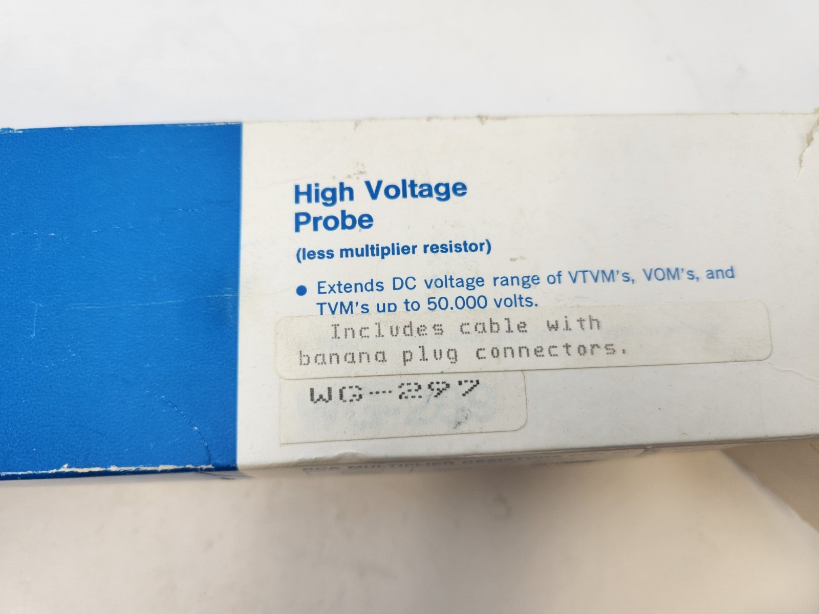 WG-297 – VIZ TEST EQUIPMENT – Original RCA / Viz High Quality High Voltage Probe