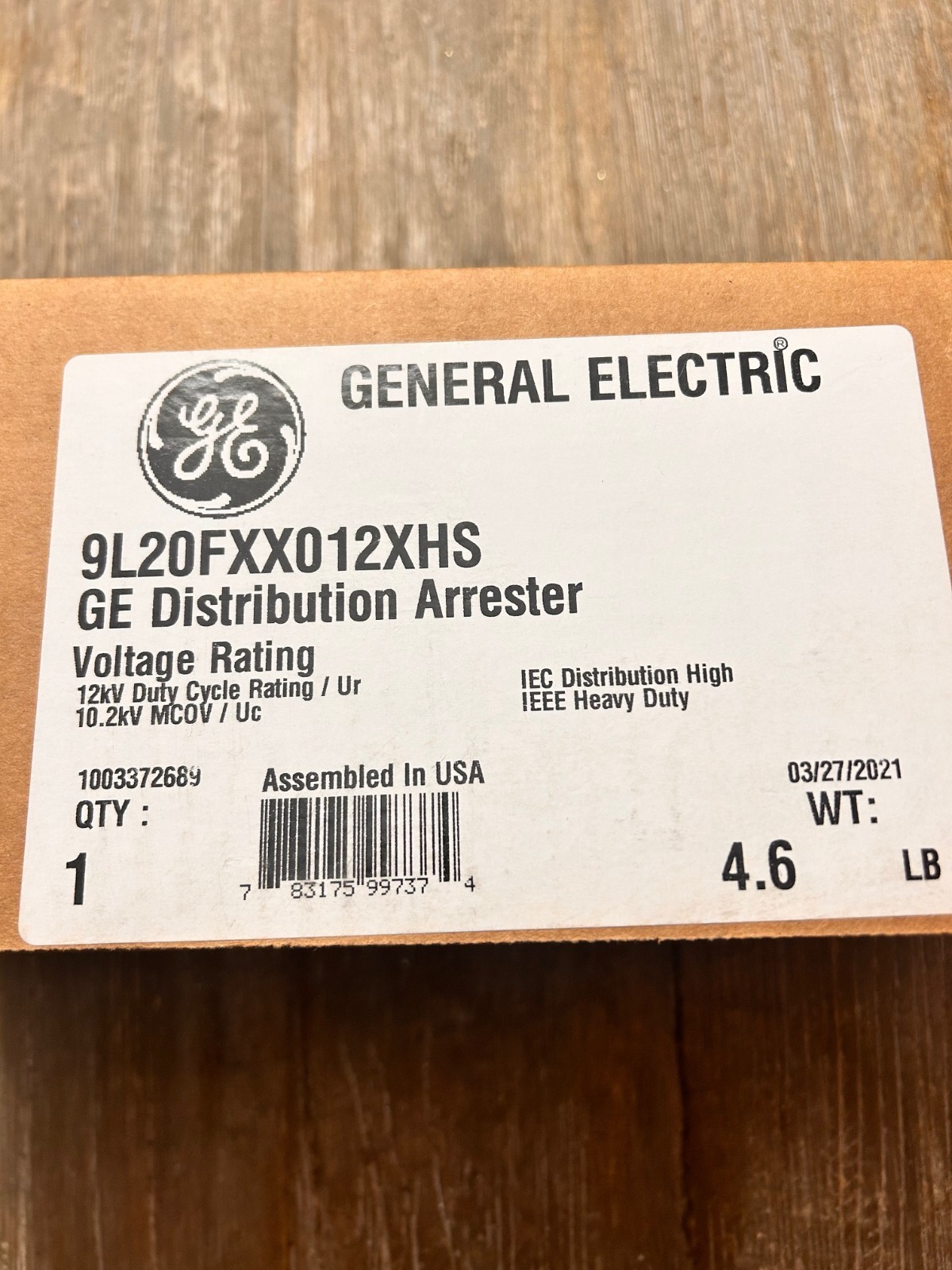 12kV Lightening Arrestor GE CAT# 9L20FXX012XHS 10KV MCOV (NEW IN BOX)