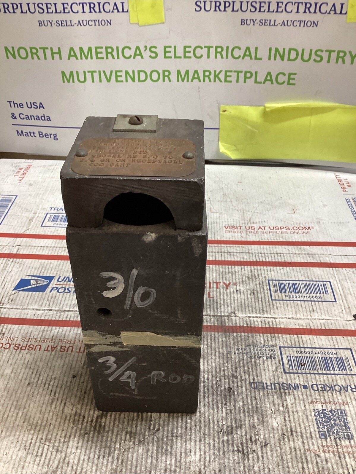 ERICO CADWELD STD RBC-2L MOLD RB 3/0 to 3/4 GR RUN & TAP #200 CART ED4U 3295