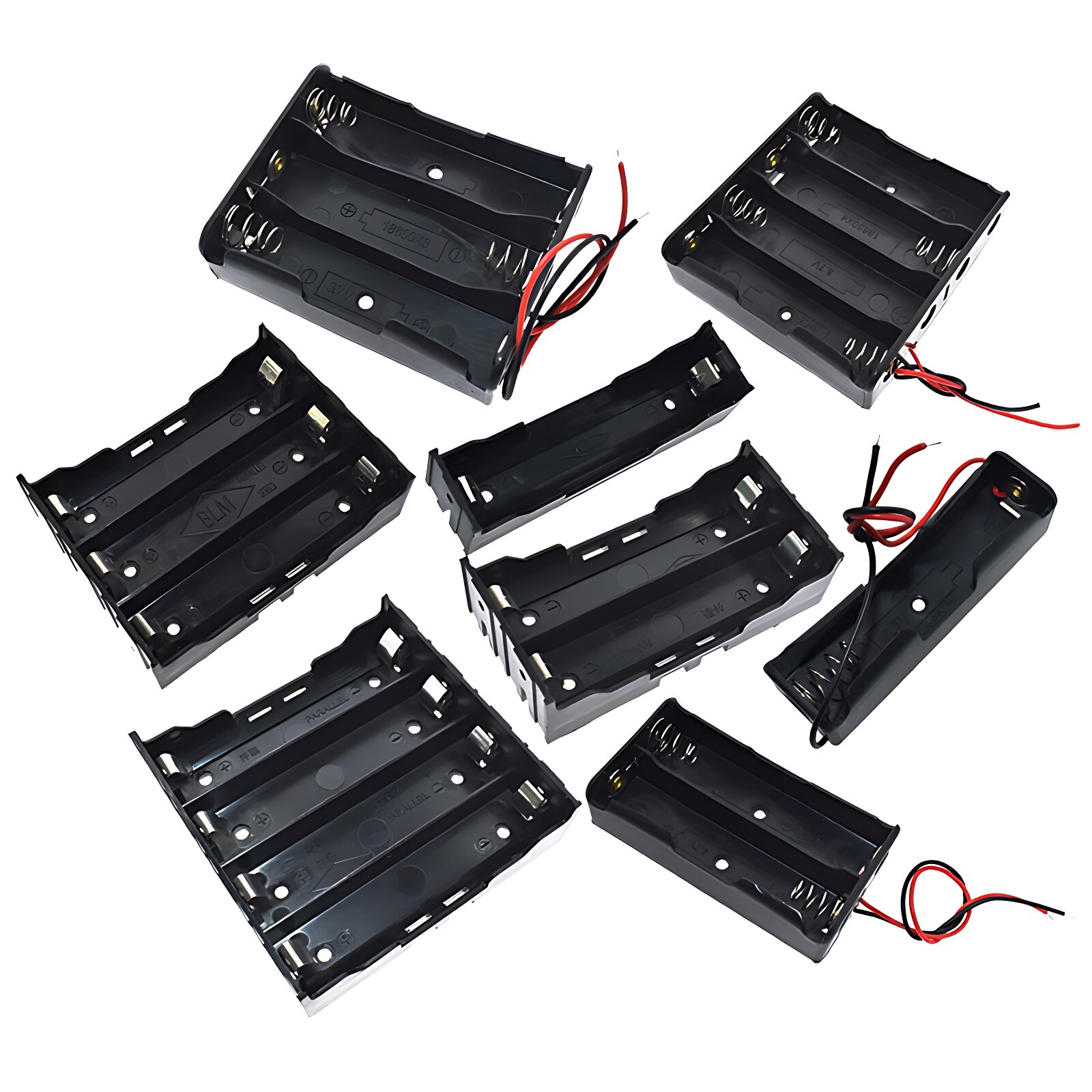 C/D/AA/AAA x 1-10 Battery Holder Box With Wire Case Connector Open or Enclosed