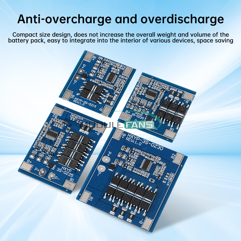 3S 12V 15/20/25/30A 18650 Li-ion Battery Charging Protection Board with Balance