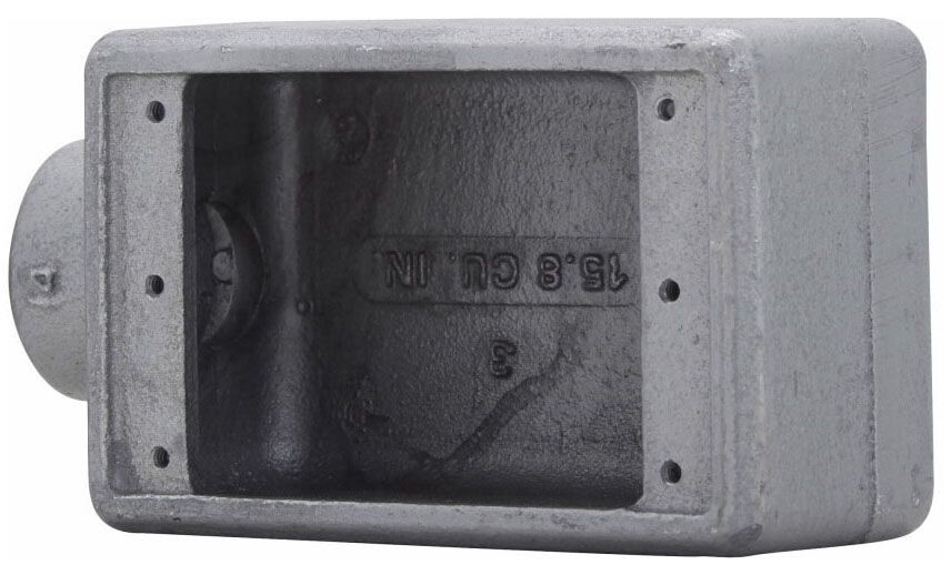 Crouse-Hinds FS2, 1-Gang, (1) 3/4″, Iron, FS, Shallow, Cast Device Box, 1pc